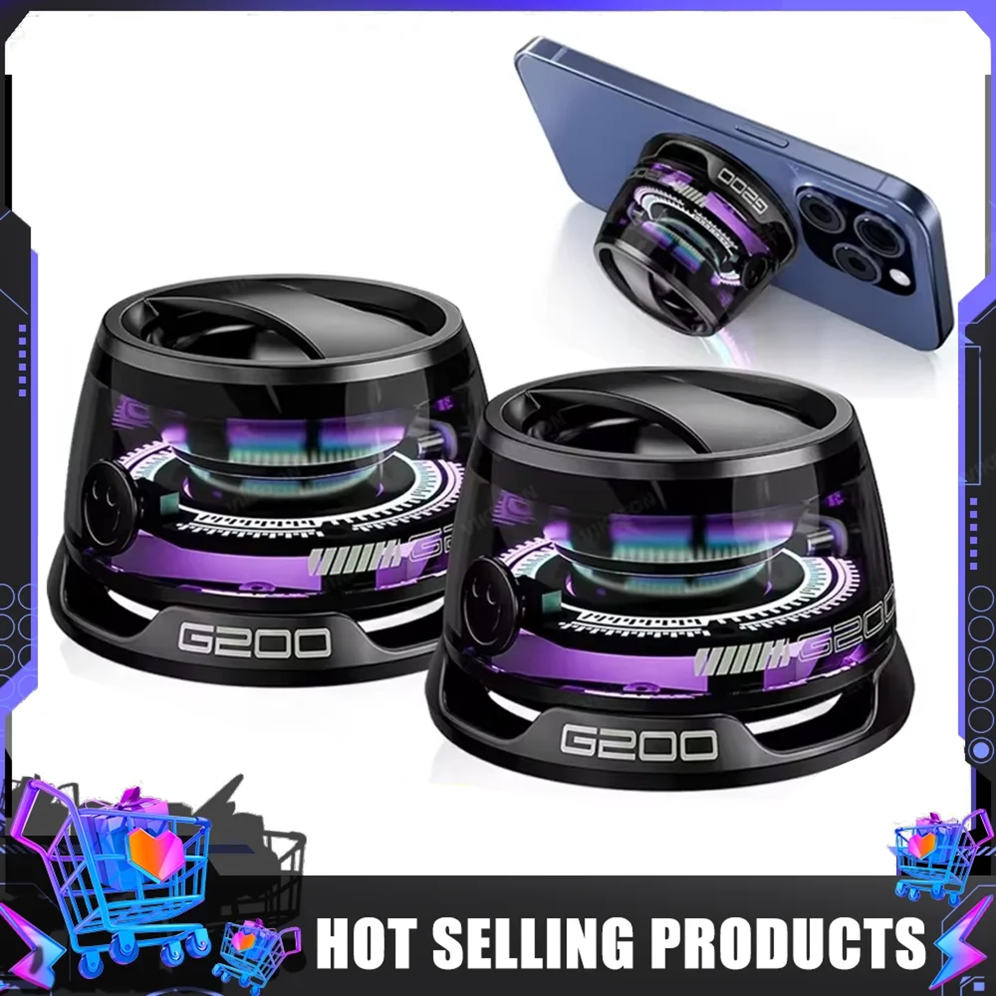 Mini Sound Box Hours Playback RGB Lighting Magnetic Speaker Portable Bluetooth Speaker Phone Holder 1