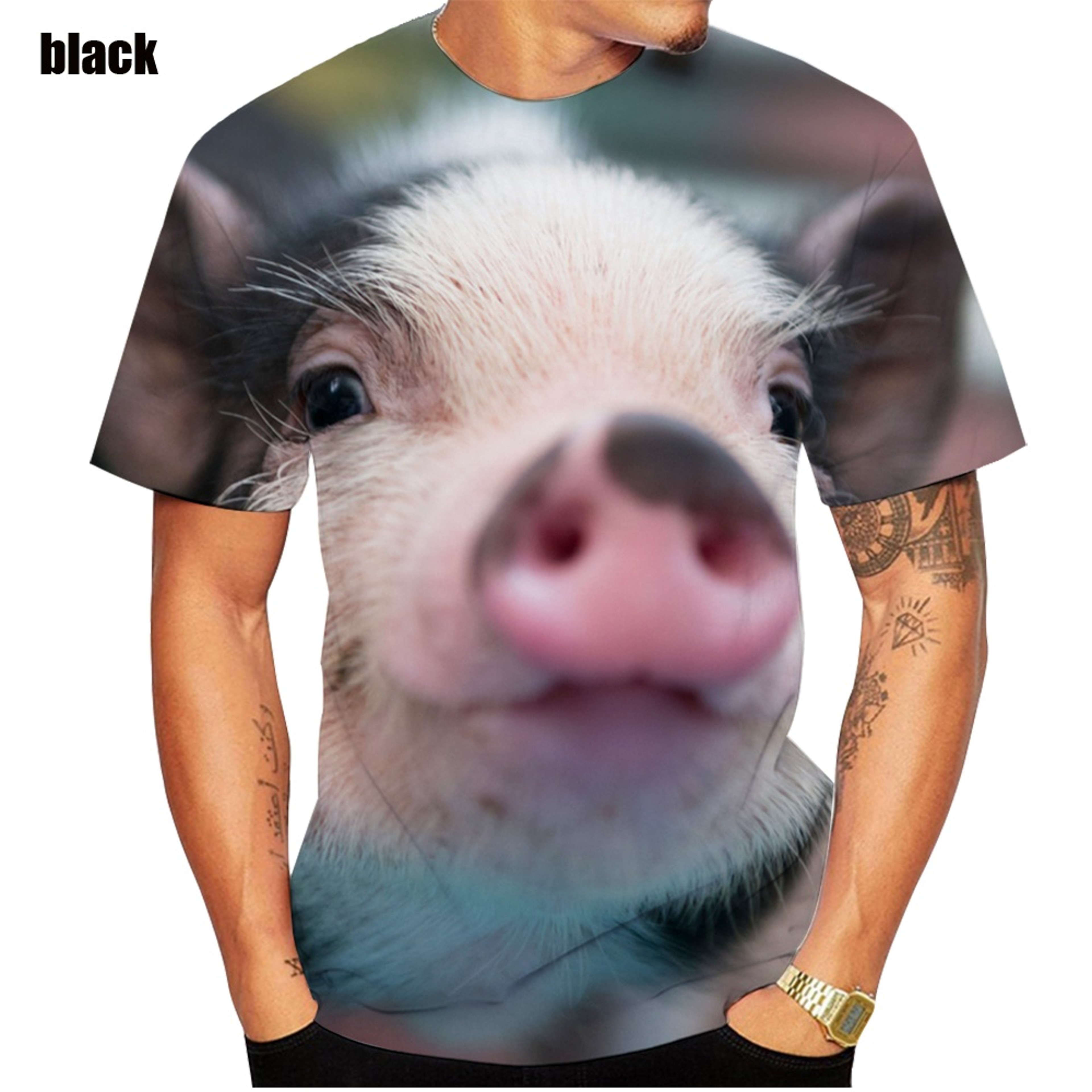 Funny Pig Printing Tshirt Comfortable And Breathable Popular Novelty Summer Top For Casual Wear 0
