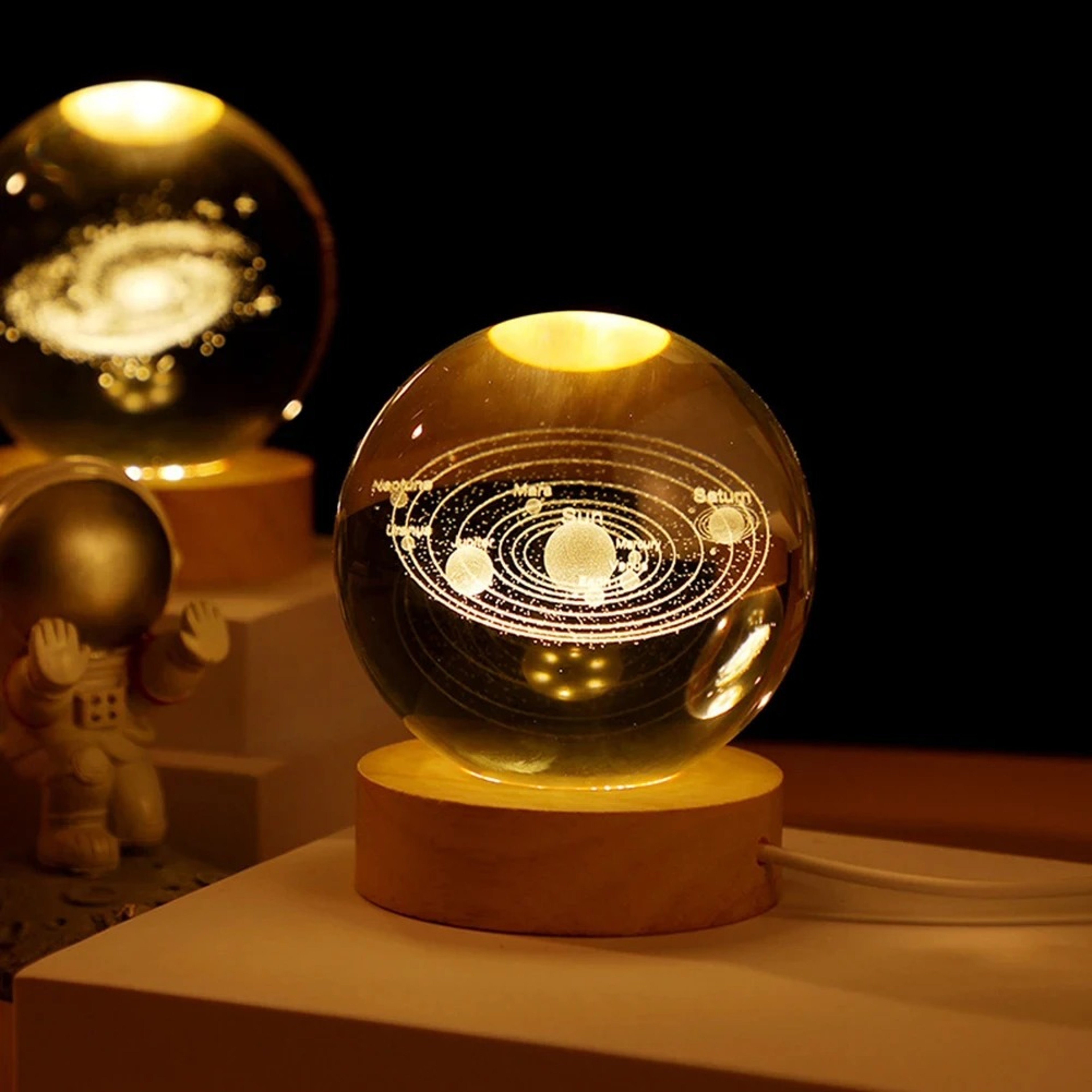 Galaxy and Planetary Projections USB Night Light, Unique Crystal Ball Lamp for Cozy Atmosphere – view 3