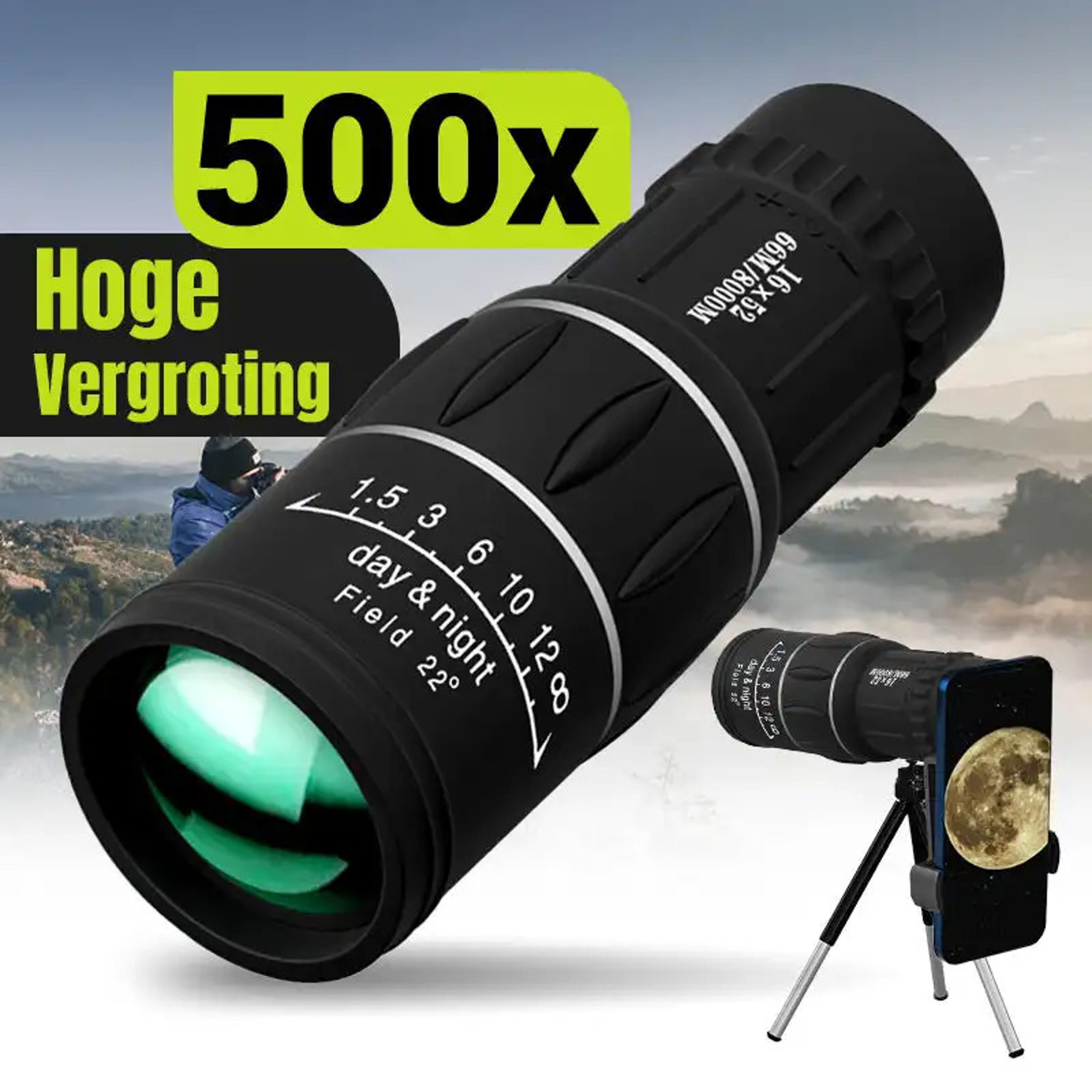 High Magnification Monocular Telescope Dual Focus Zoom Long Range Night Vision Scope 1