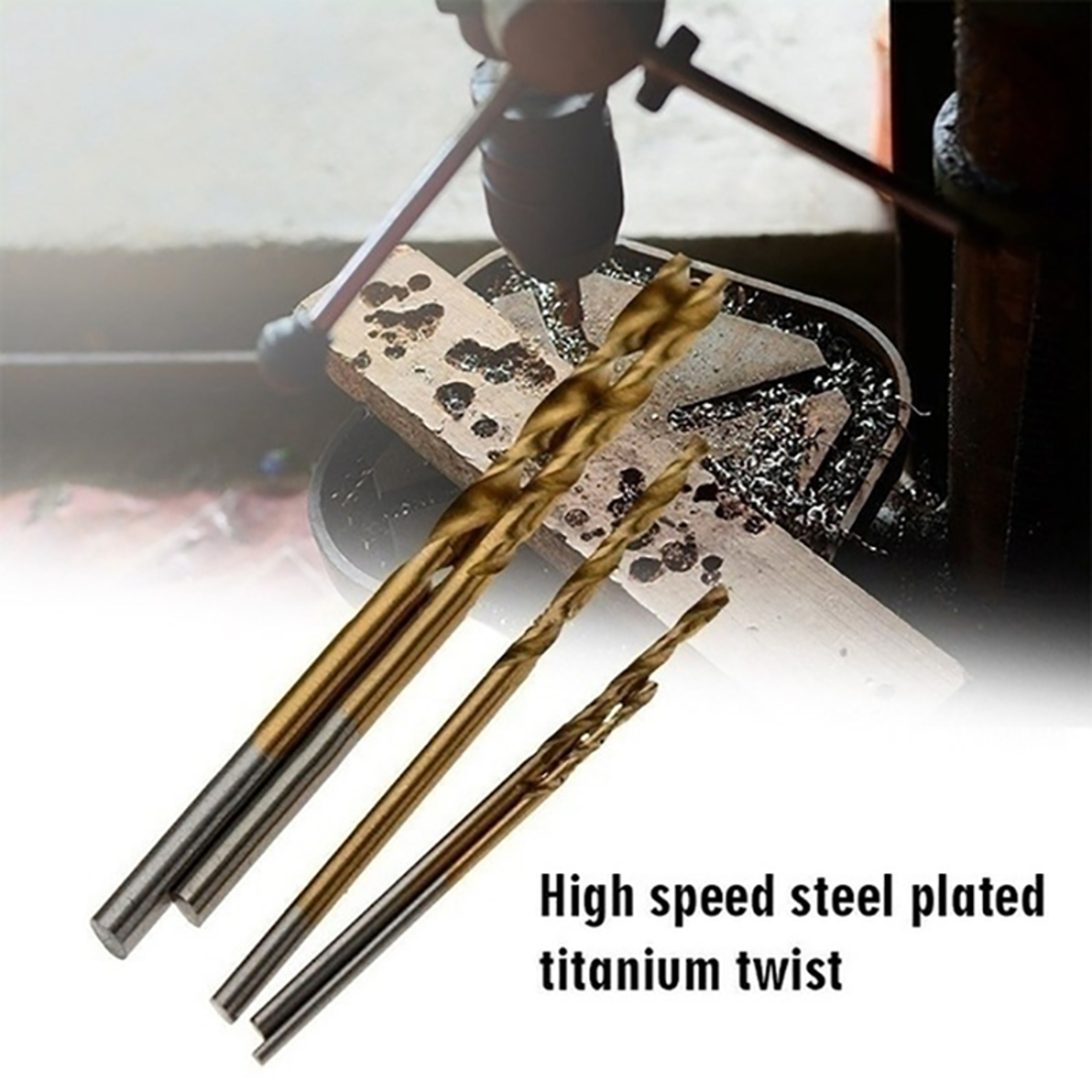 Titanium Plated Highspeed Steel Titanium Coated Drill Bits Set For Metal Wood Aluminum Drilling Too 4