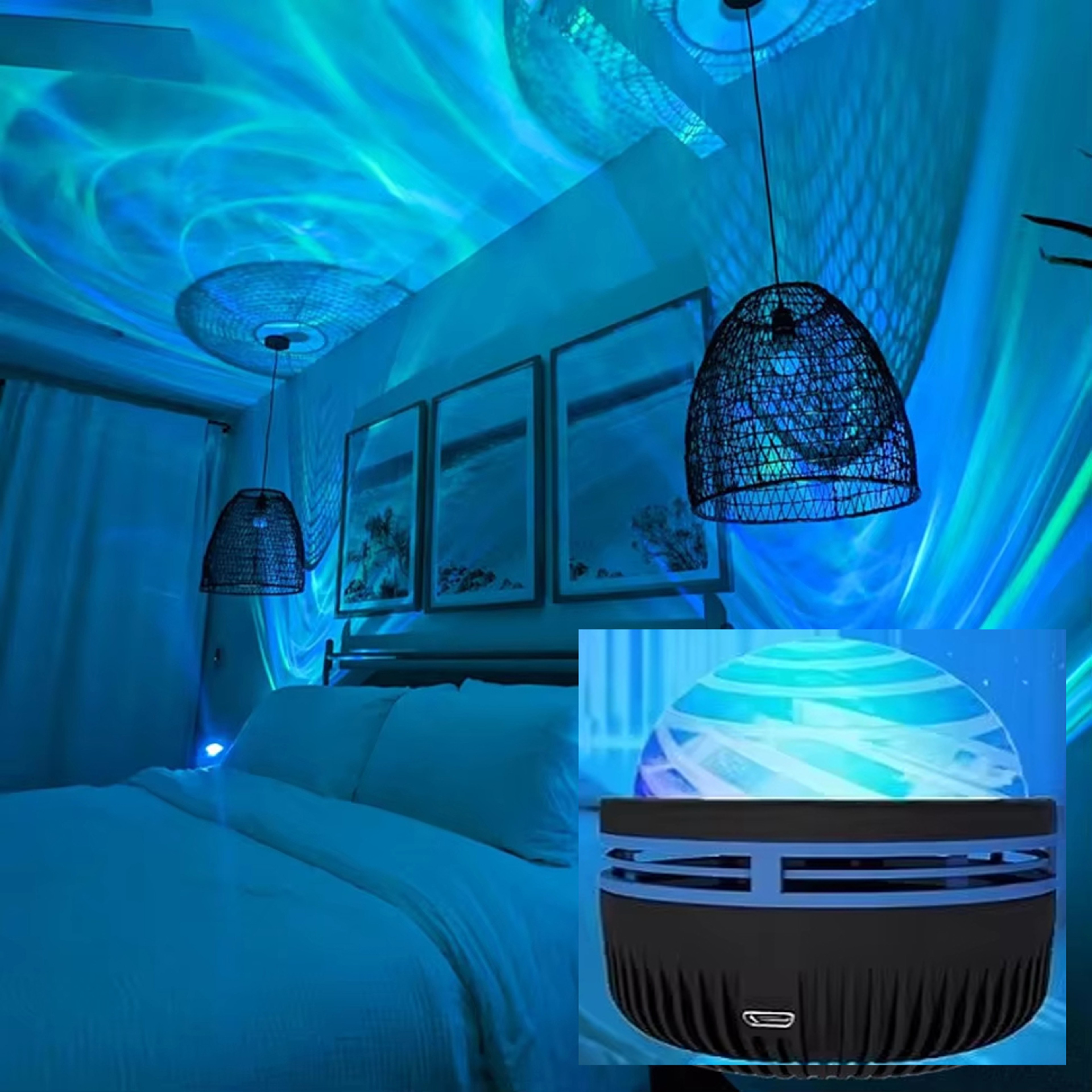 Colorful Galaxy Sky Projector LED Bedroom Night Light Kids Room Decoration Christmas Party Decorati 5