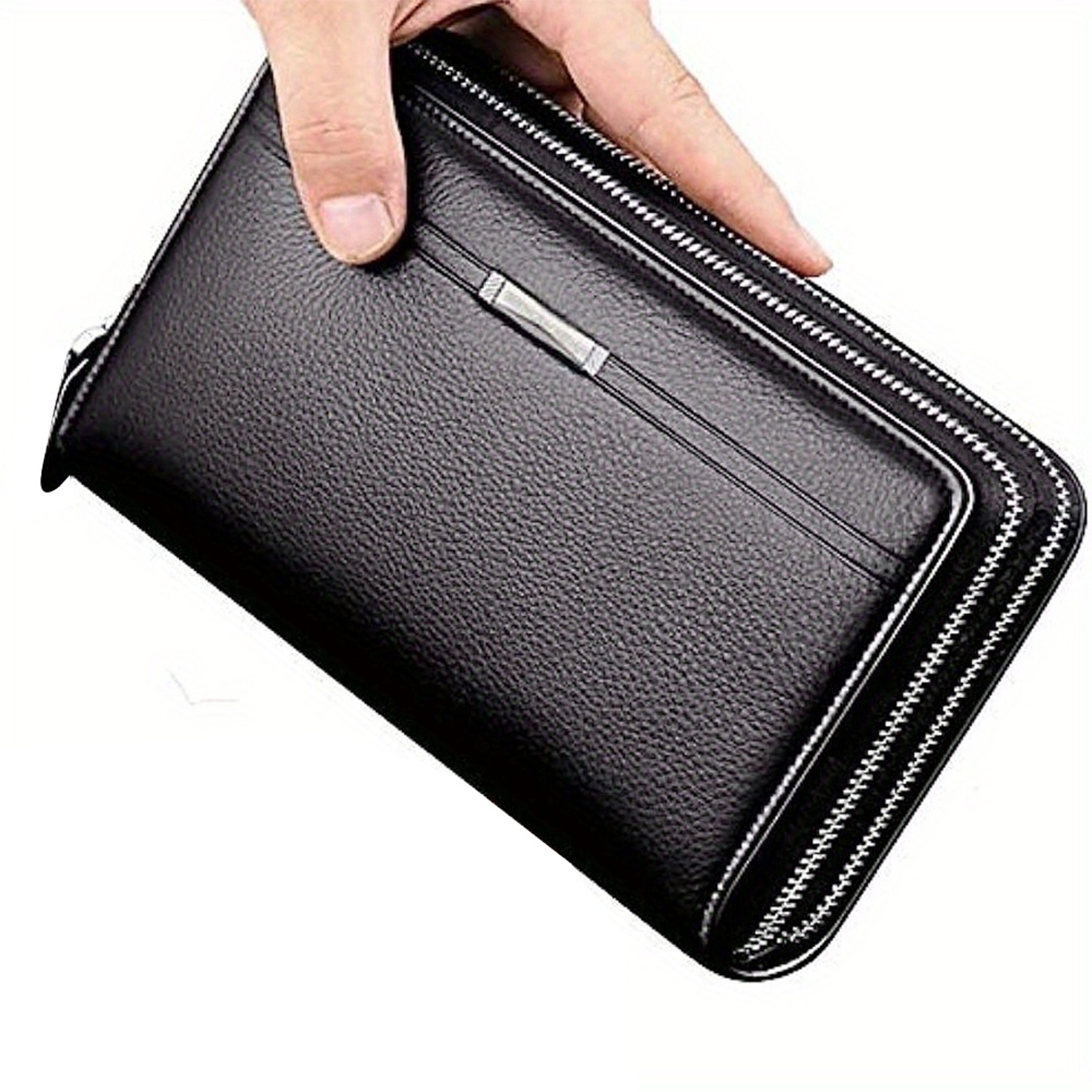 Long Leather Wallet, Business Handbag Phone Card Holder Case, Gift for Husband – view 8
