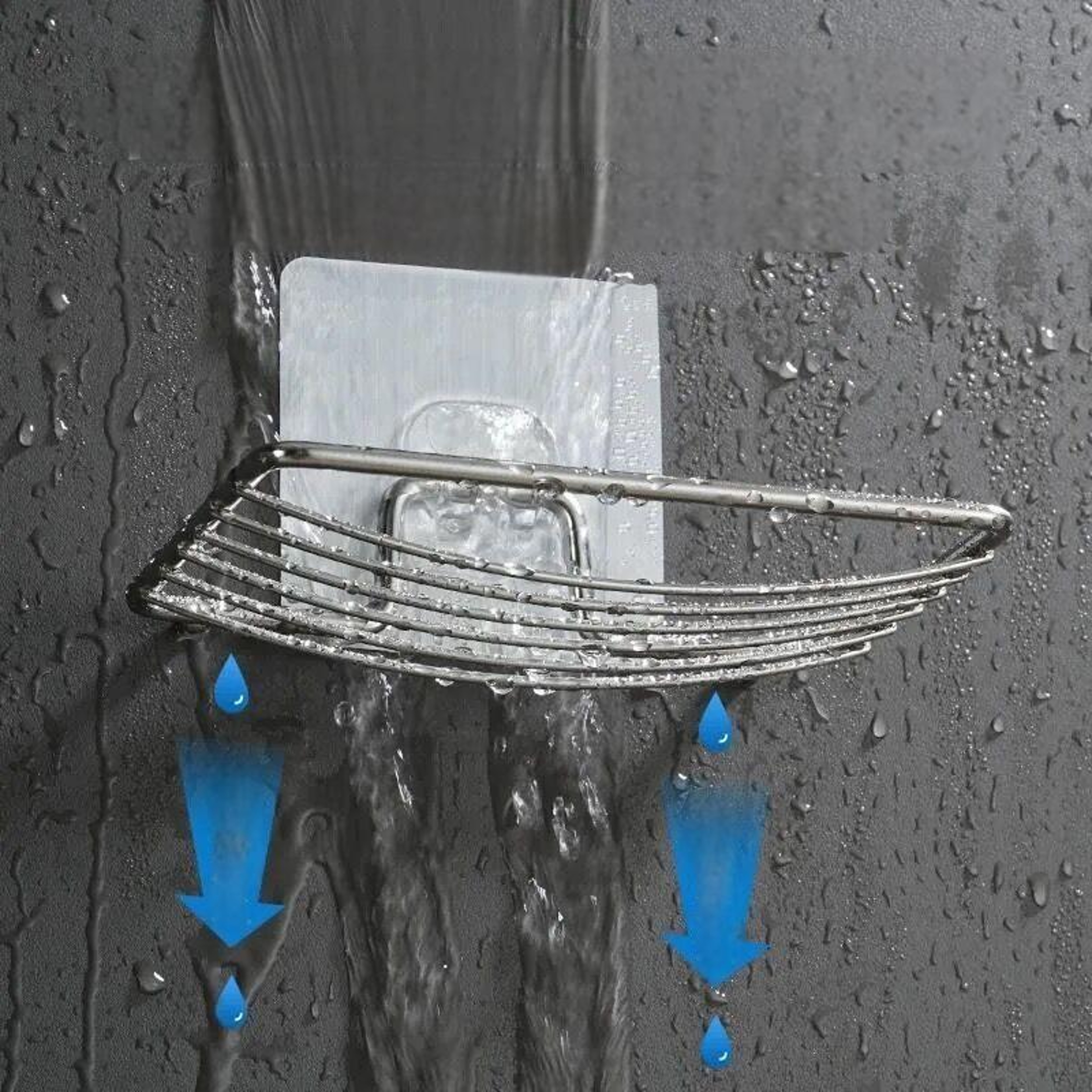 Punch-Free Soap Box, Stainless Steel Single Layer Soap Rack, Bathroom Wall Hanging – view 3