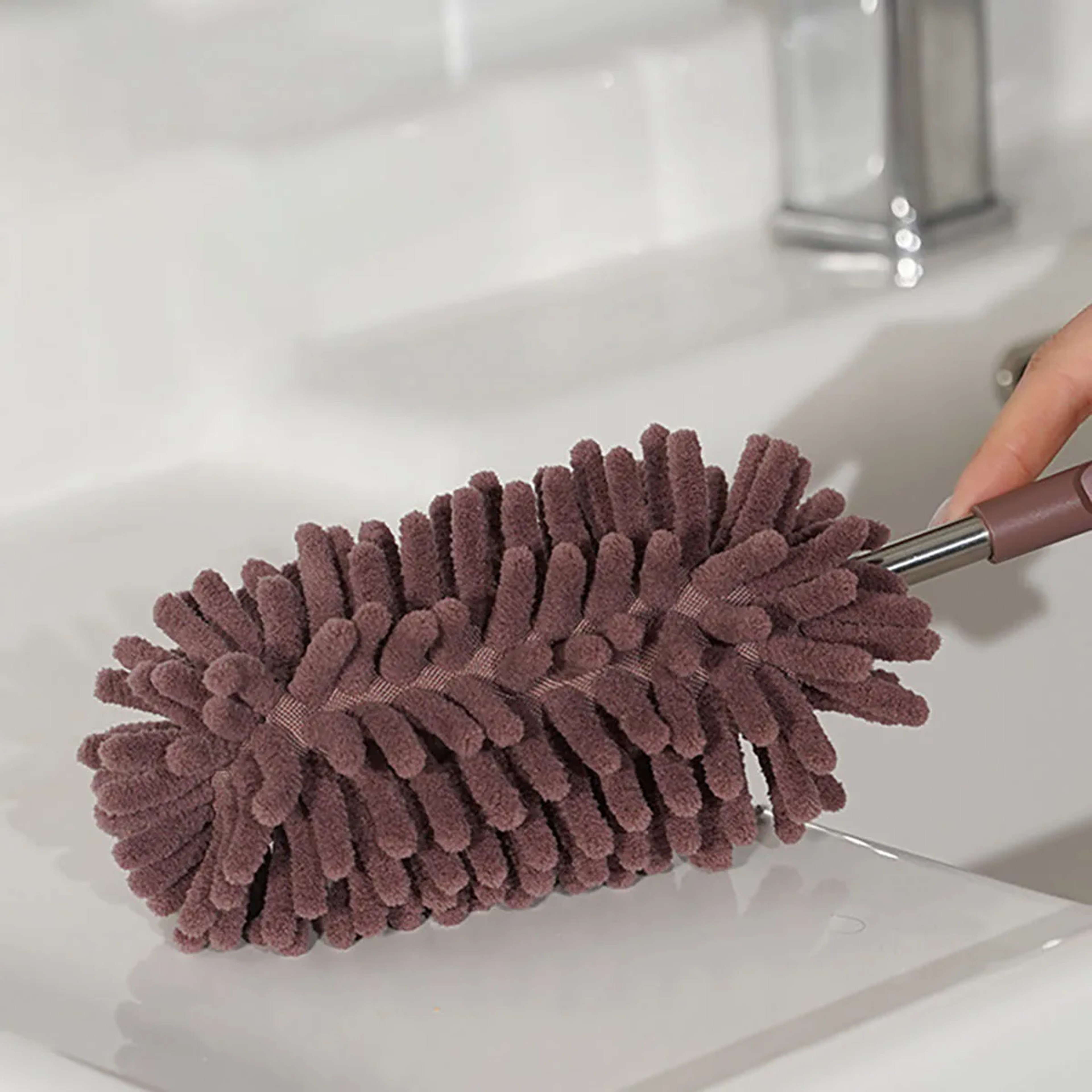 Telescopic Duster Extendable Handle Feather Dust Brush Cobweb Cleaner For Home And Car Use 5