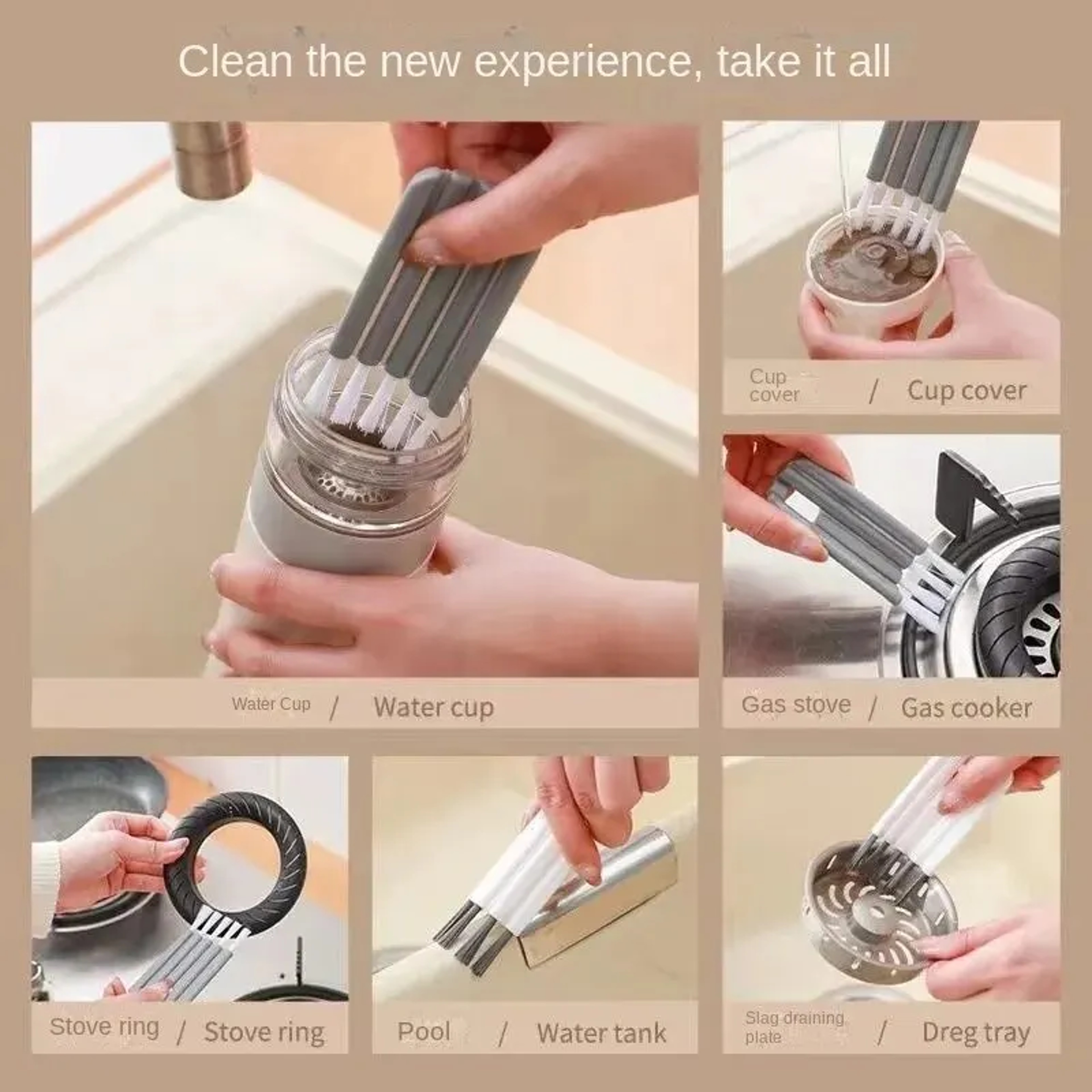 Cup Cover Groove Brush Multifunctional Flexible Bottle Gap Cleaner Soft Bristles Household Cleaning