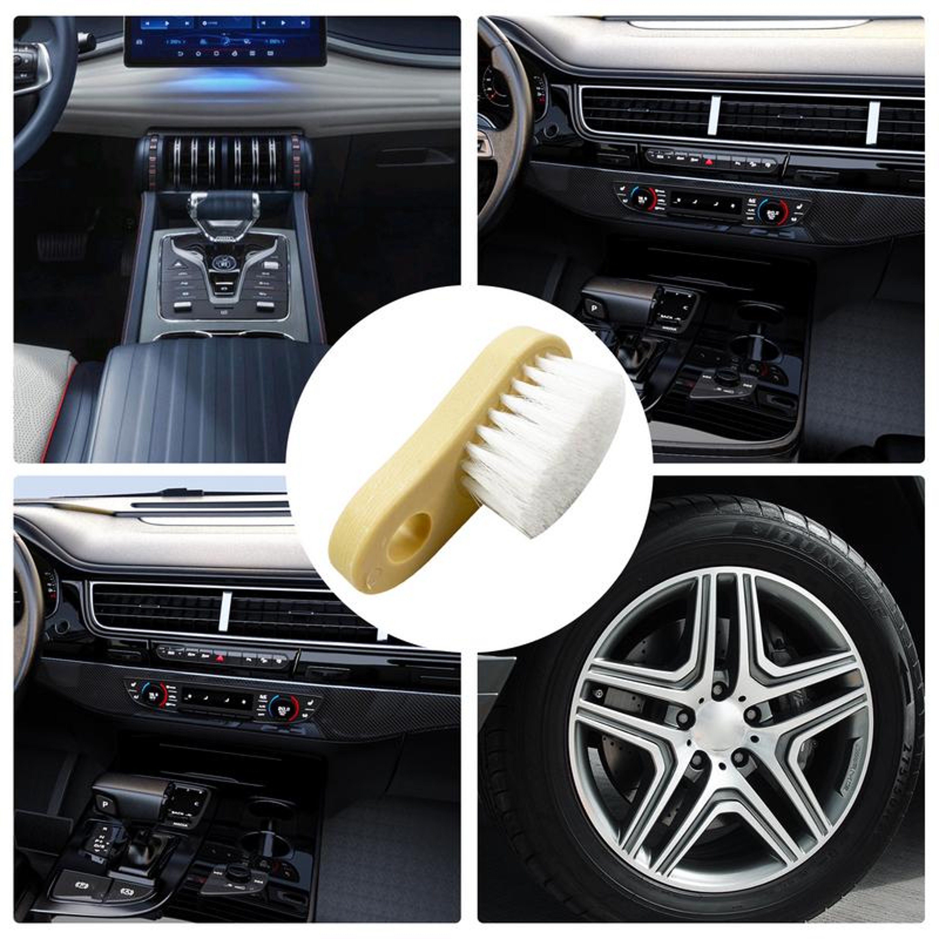 Ergonomic Car Interior Cleaning Brush, Soft Wool Detail Brush for Tight Spaces, Ideal for Car Seats – view 5