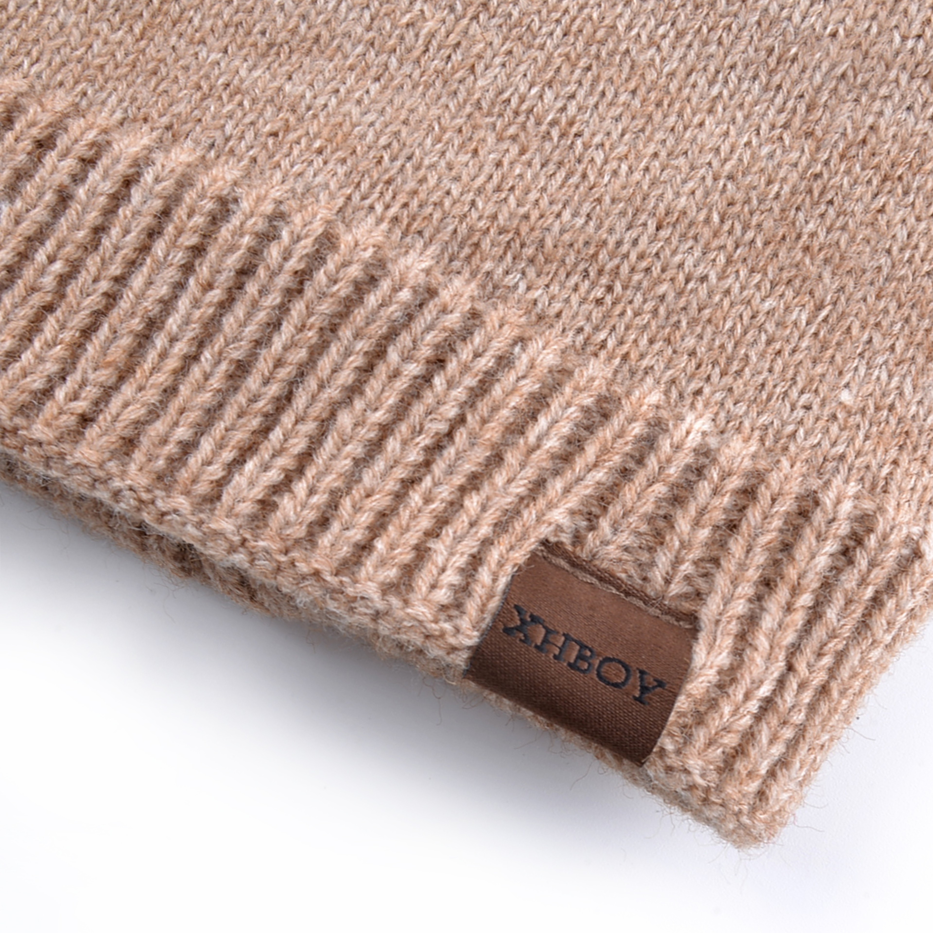 Outdoor Warm Ski Beanies Winter Knitted Beanie Color Knit Wool Mens Thick Hats Double Layers With V 2