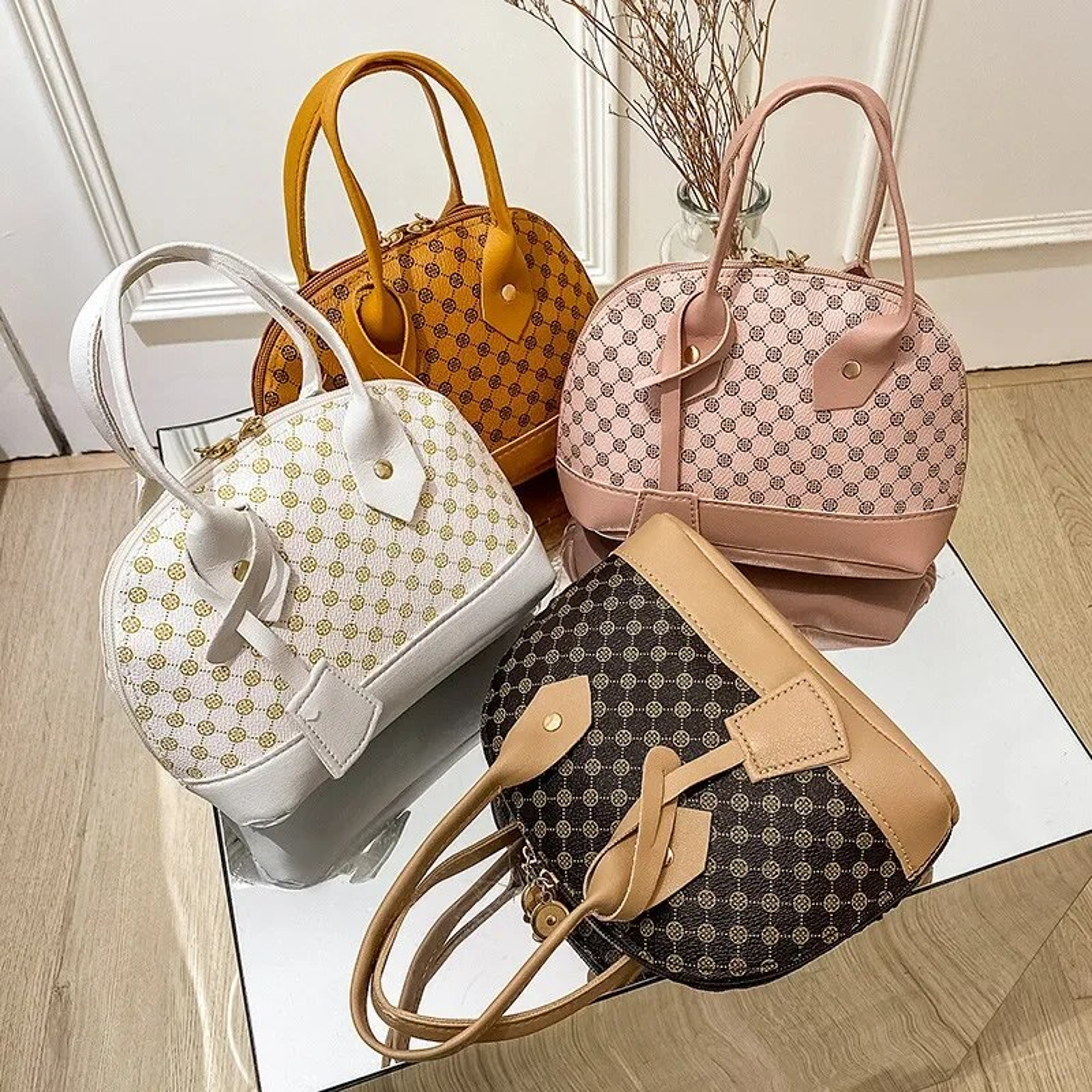 Ladies Korean Fashion Handbag Flower Material Shell Crossbody Bag Single Shoulder Crossbody Small B 1
