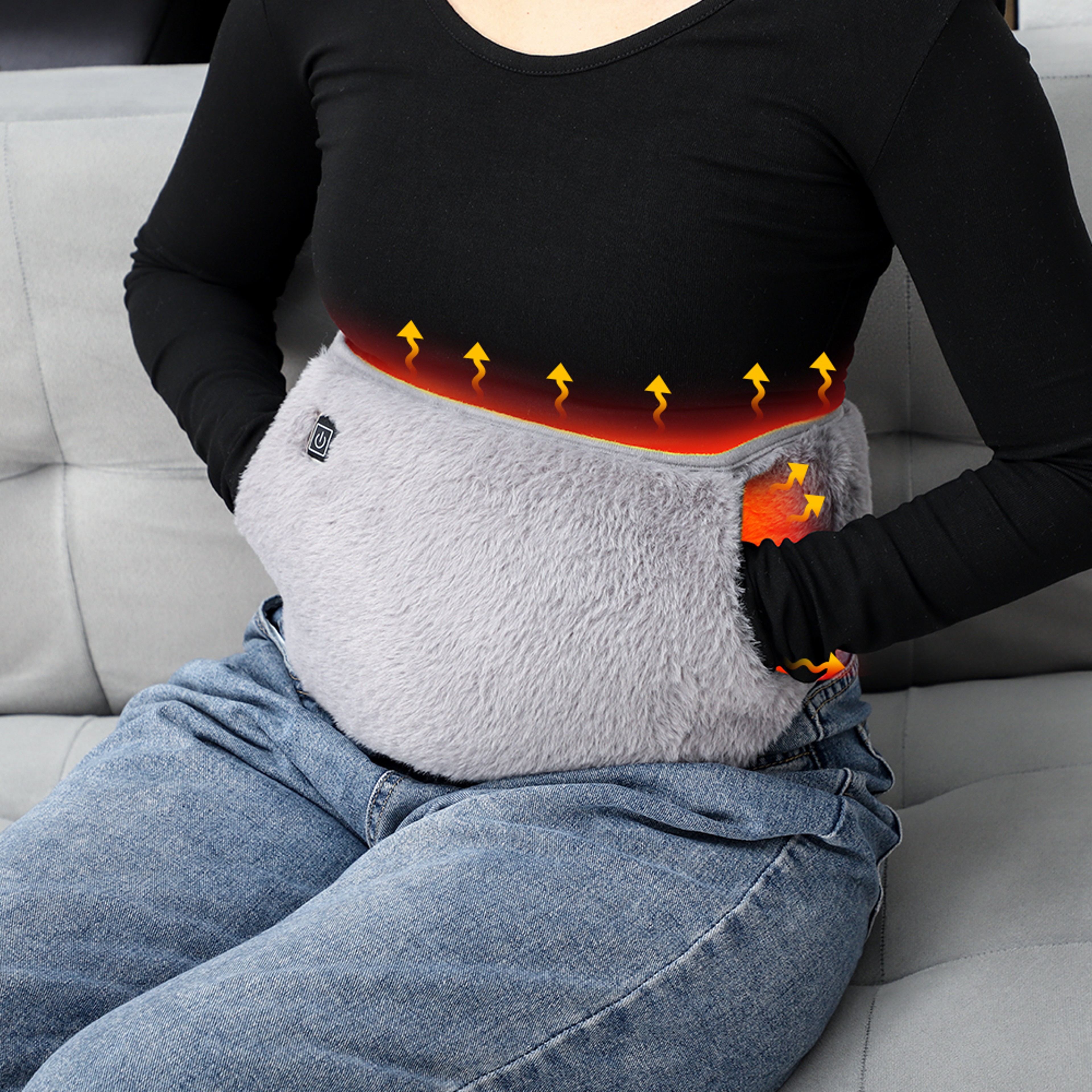 Winter Hot Compress Electric Heating Waist Belt, USB Hand Warmer Abdominal Lumbar Support, Soft Uterus Heater Wrap – view 4