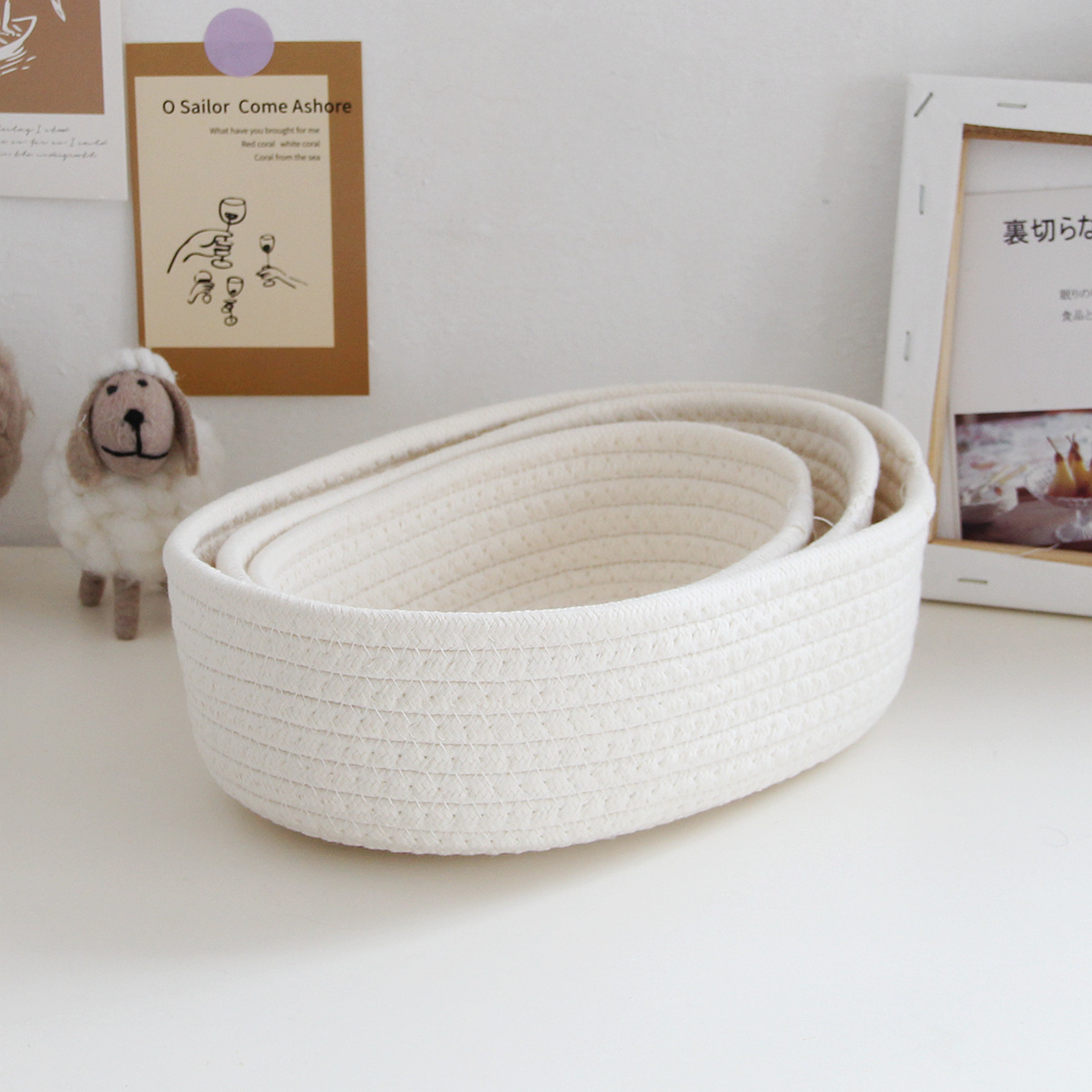 Multifunctional Desktop Organizer, Woven Storage Baskets, Space Saving Desk Stationery Box, Kids Toys Cosmetics Cases – view 5