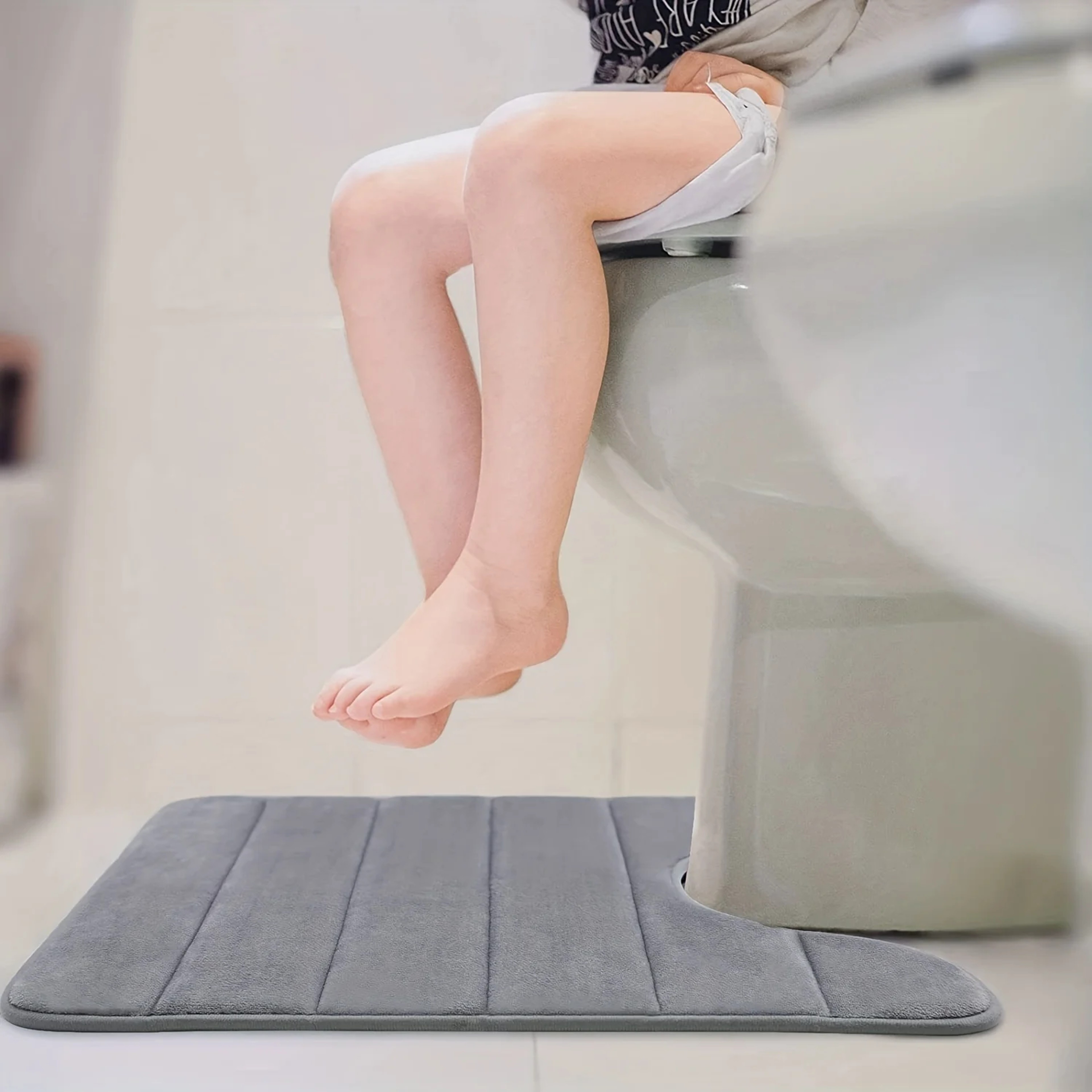 Bathroom Mat U-shaped Toilet Mat, Super Absorbent Memory Foam Carpet – view 2