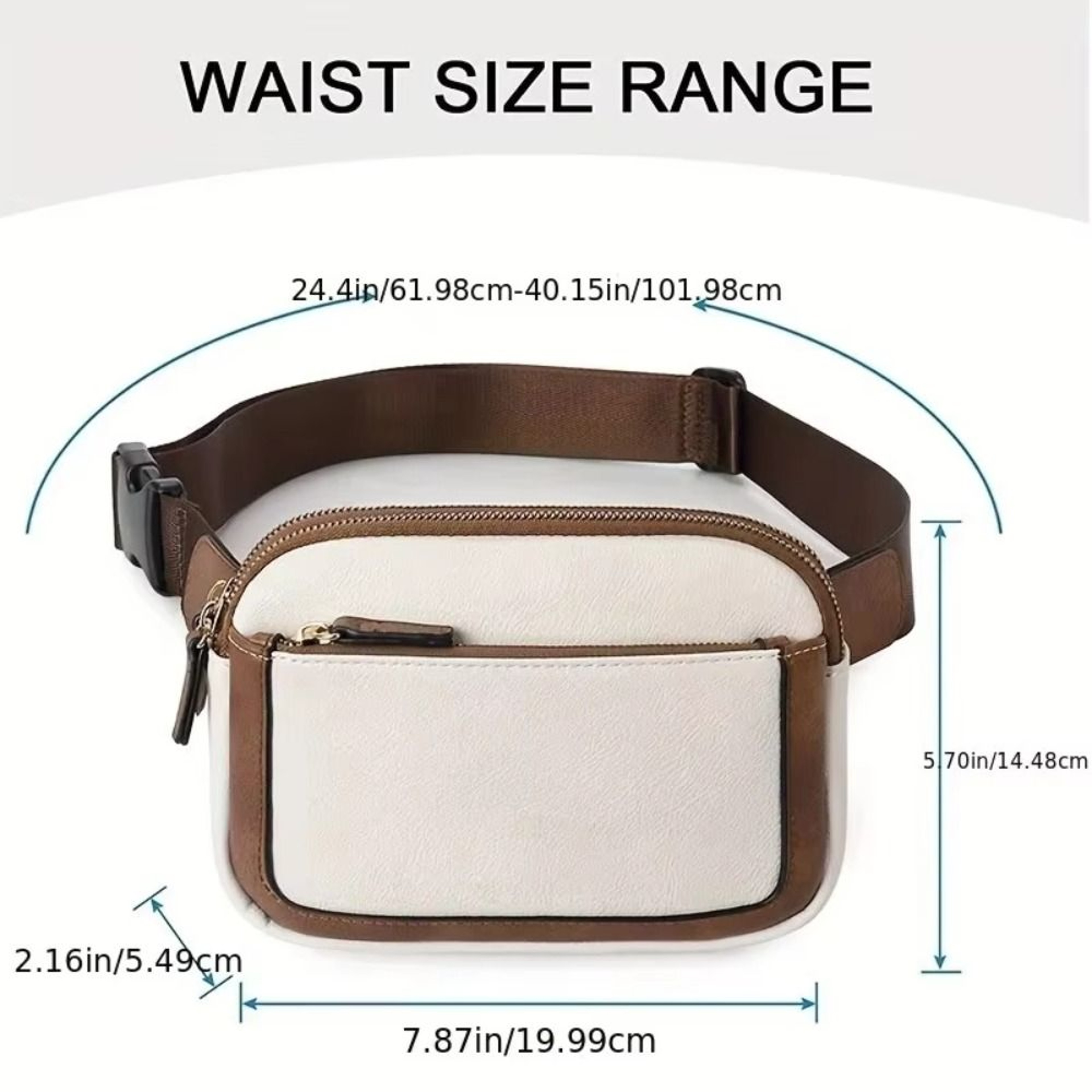 Women's PU Leather Fanny Pack, Adjustable Strap Crossbody Chest Bag, Fashion Waist Bag with Card Pocket for Outdoor Use – view 6