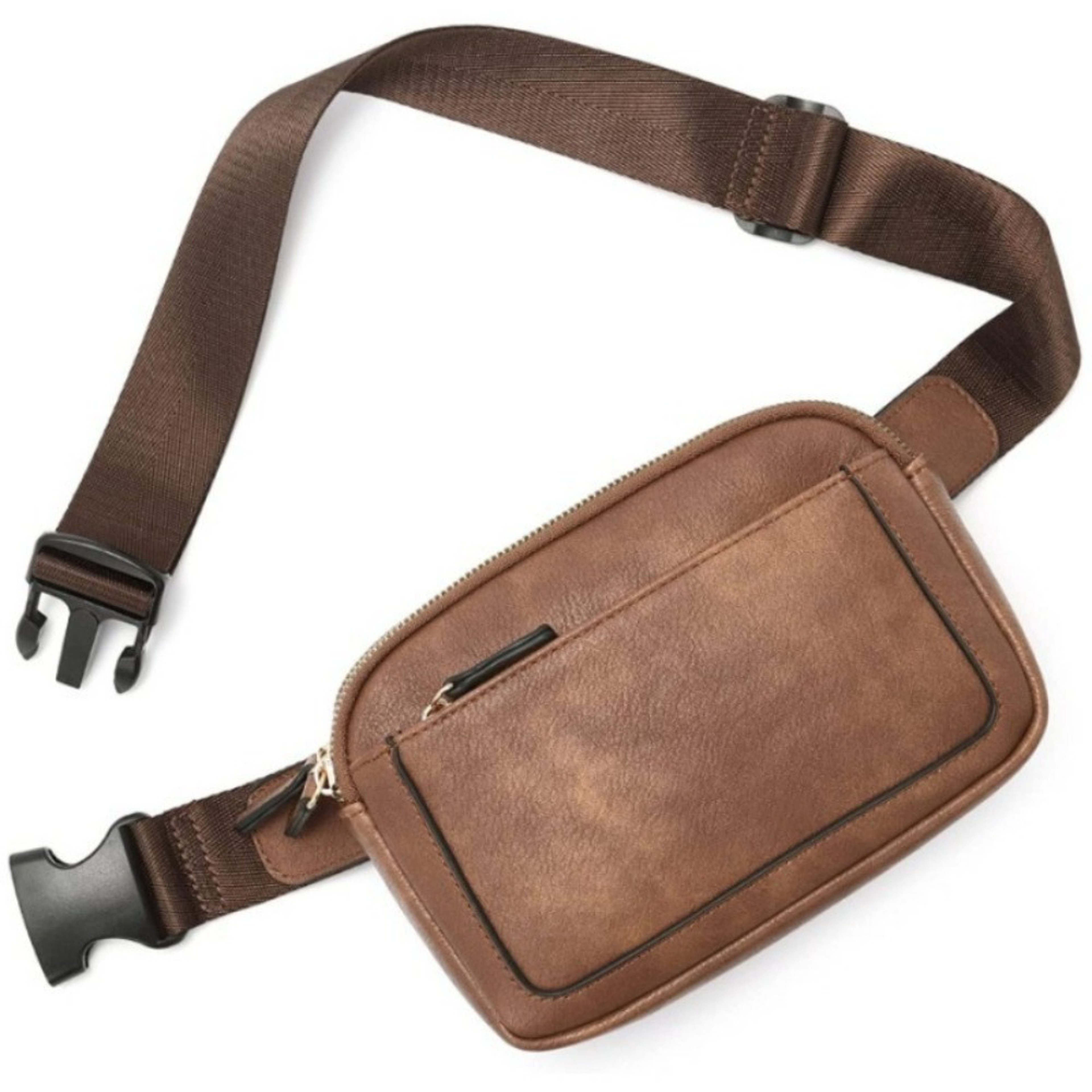 Women's PU Leather Fanny Pack, Adjustable Strap Crossbody Chest Bag, Fashion Waist Bag with Card Pocket for Outdoor Use – view 9