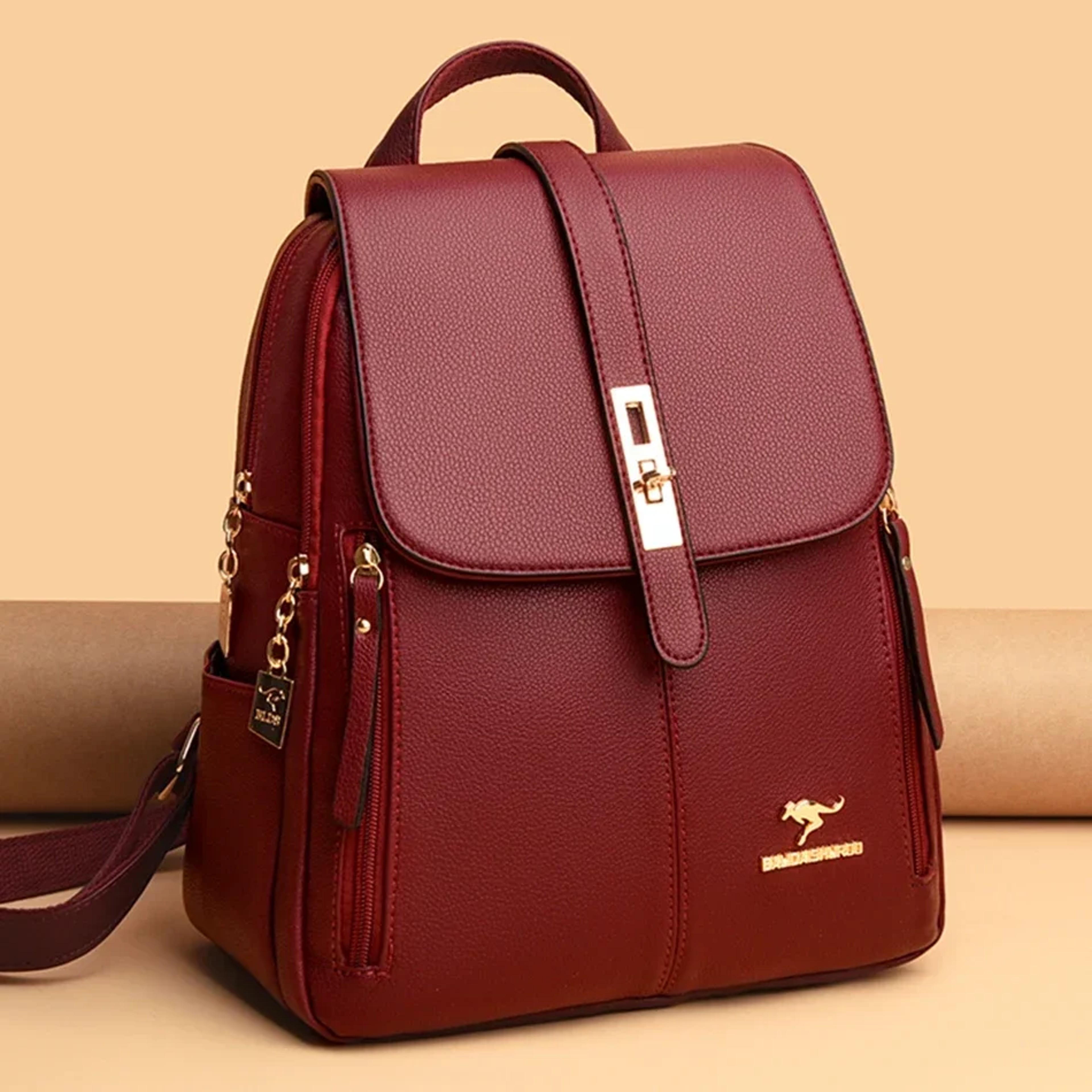 Leather Vintage School Backpack Large Capacity For Women Bookbag Travel Rucksack 0