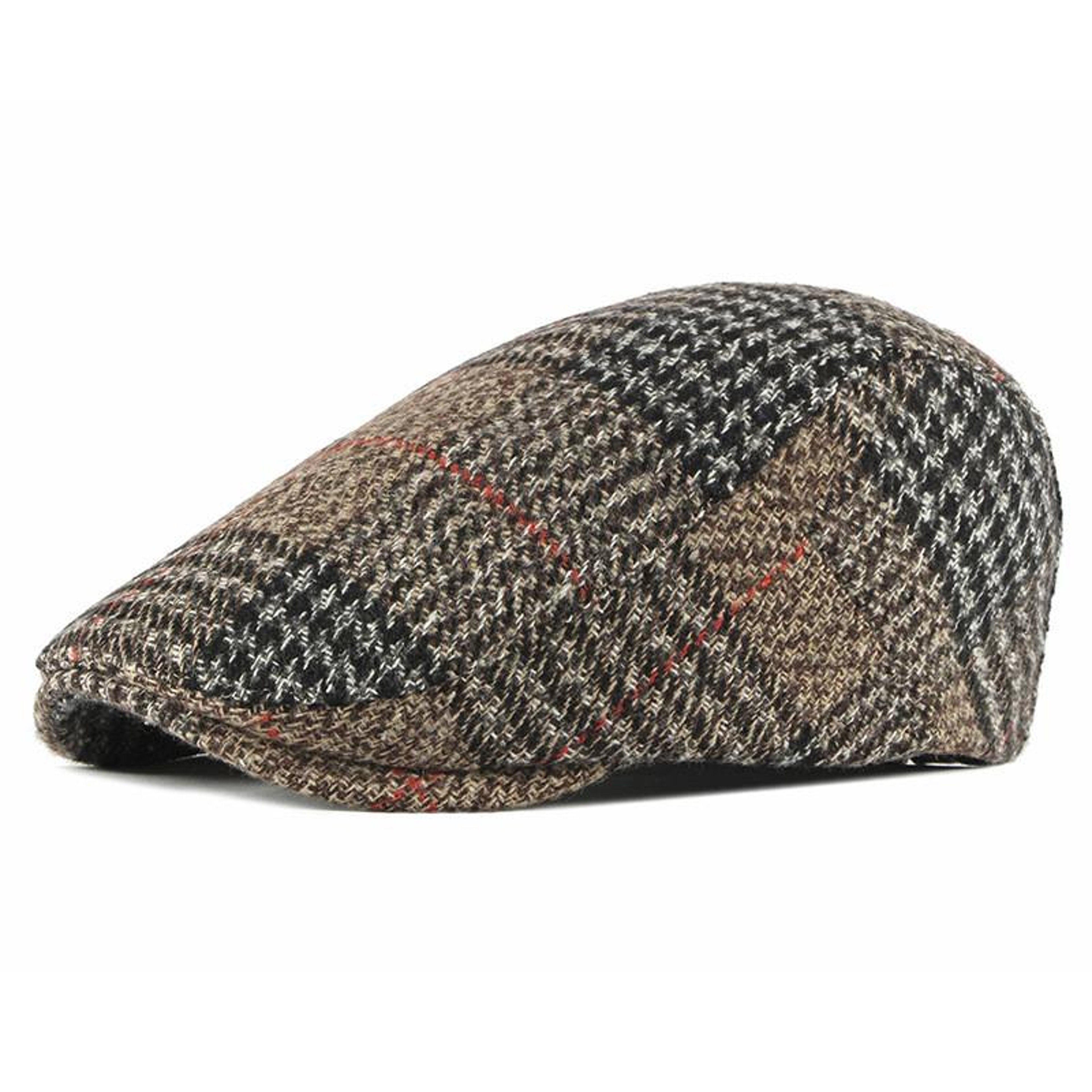 Winter Acrylic Plaid Beret Hat Stylish Newsboy Cap For Men And Women 0