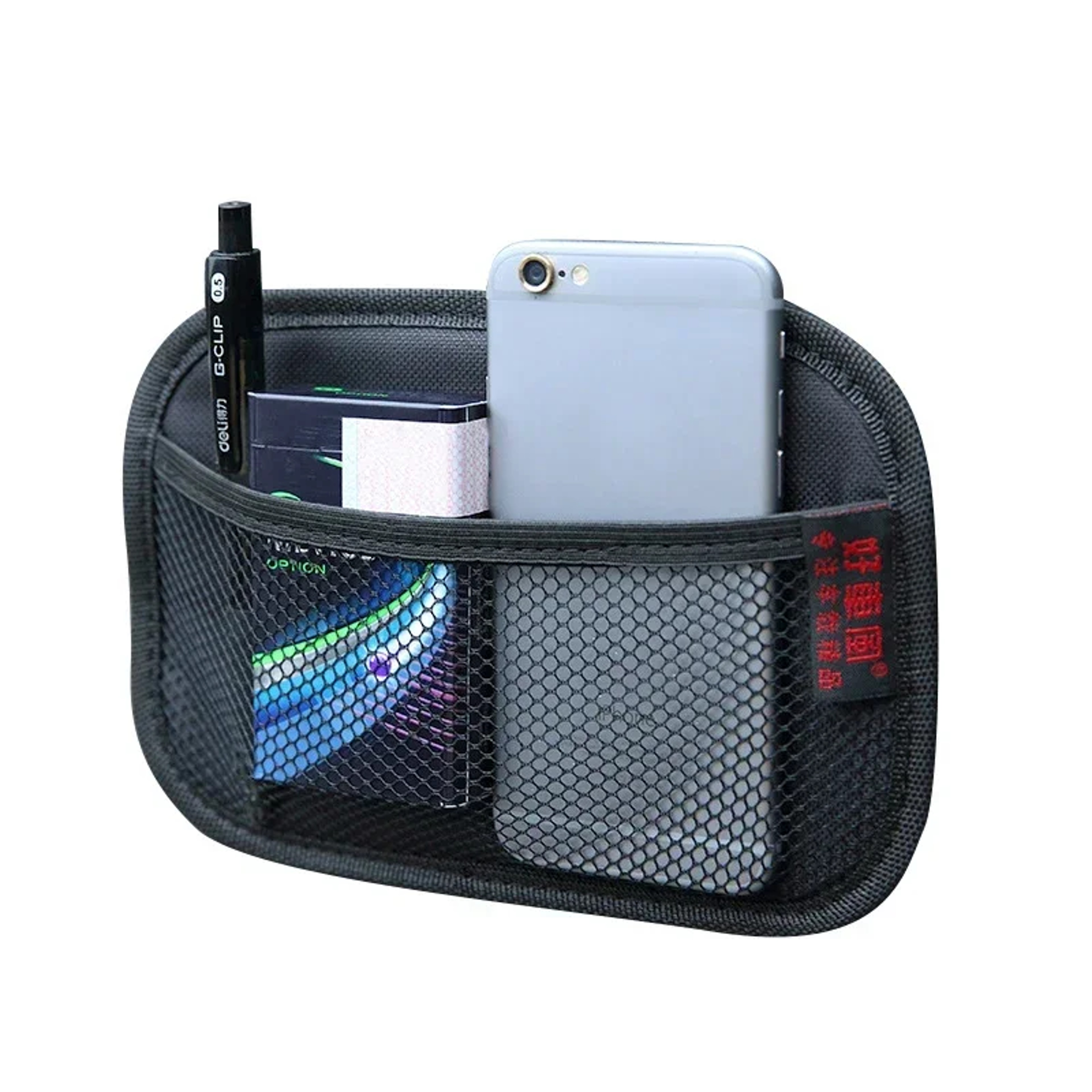Car Interior Organizer Oxford Fabric Net Bags Leather Mesh Storage For Phones Coins Keys 0