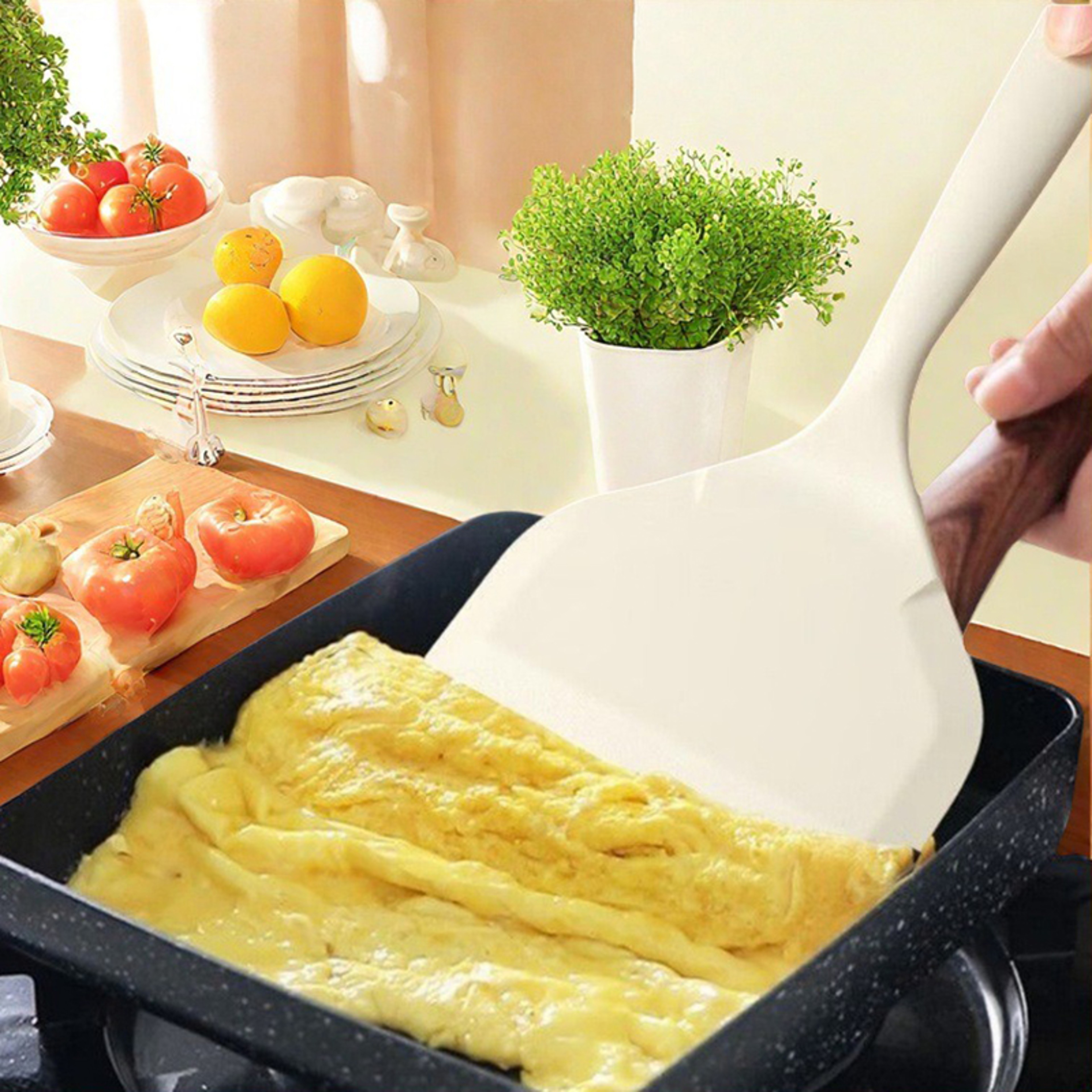 Kitchen Utensils Silicone Spatula Scraper Nonstick Frying Pan Heat Resistant Pancake Baking Scoop 0
