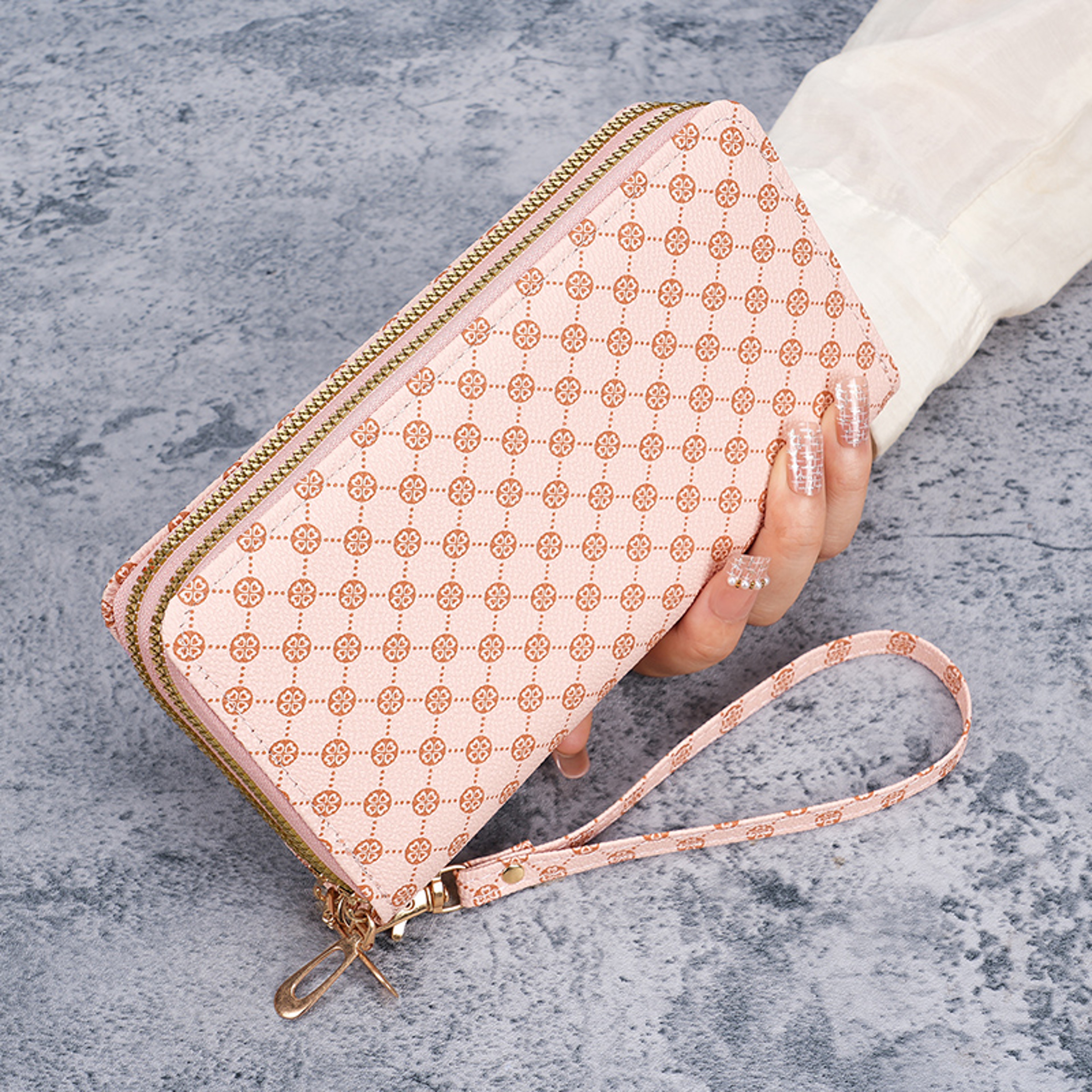 New Flower Purse For Women Clutch Bag Coin Purse Zipper Wallet Multifunctional Card Bag 5