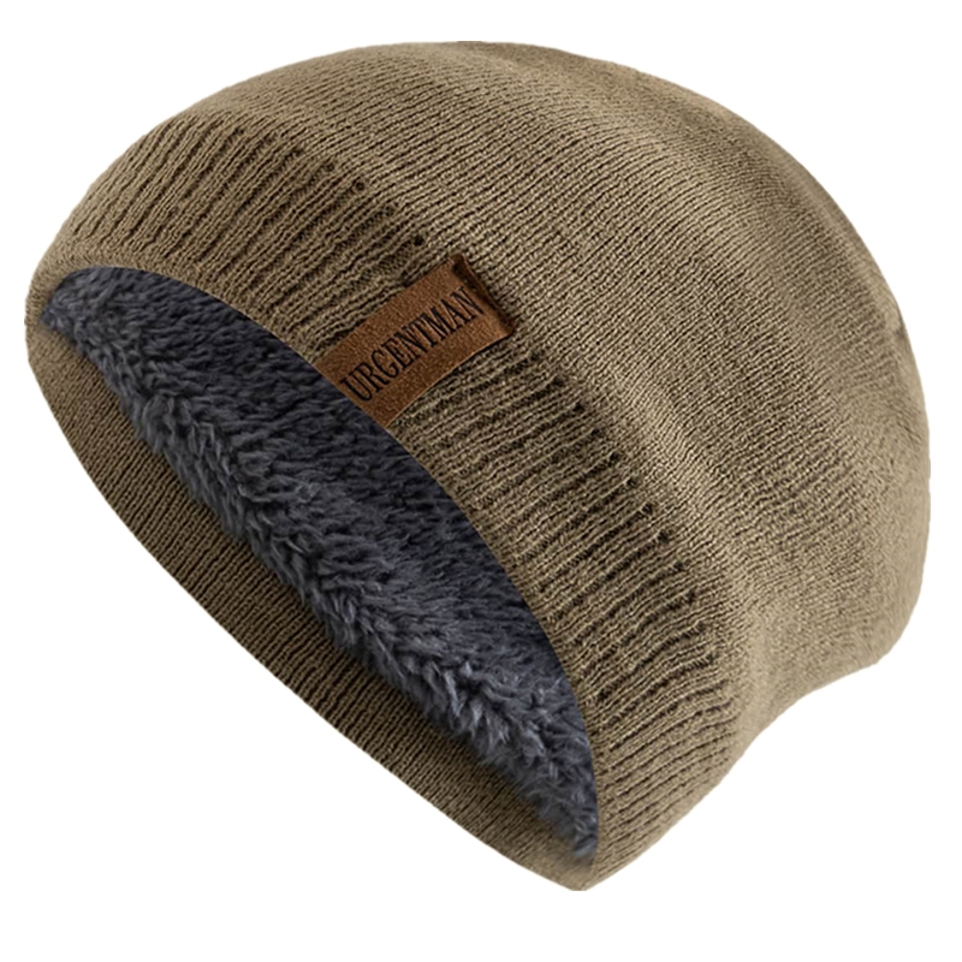 Solid Color Unisex Winter Hats Knitted Beanie Cap With Fur Lining For Men And Women Warm Sports Out 3