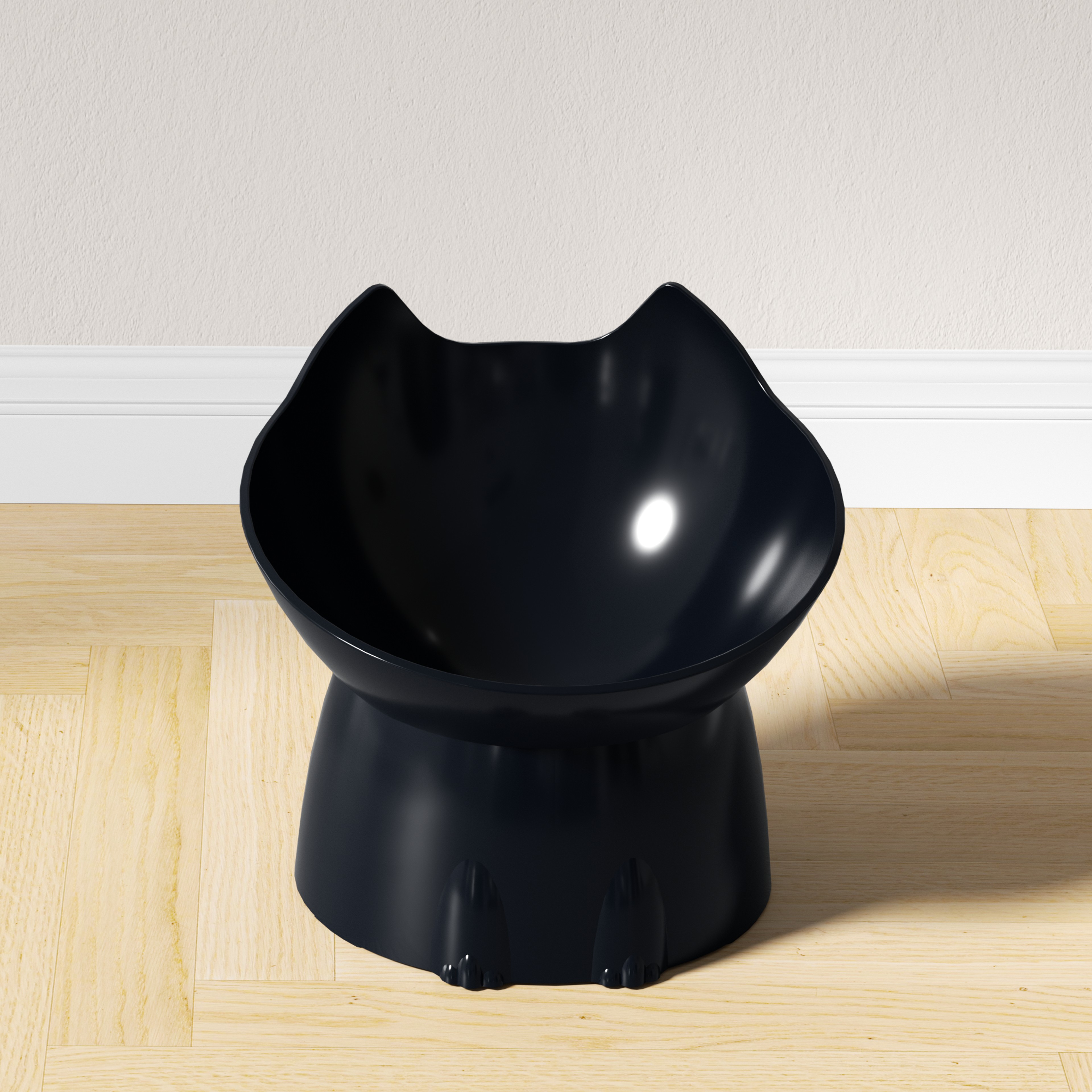 WhiskerWare Elevated Cat Bowl With Tilted Edge AntiTip Plastic Neck Protection 1