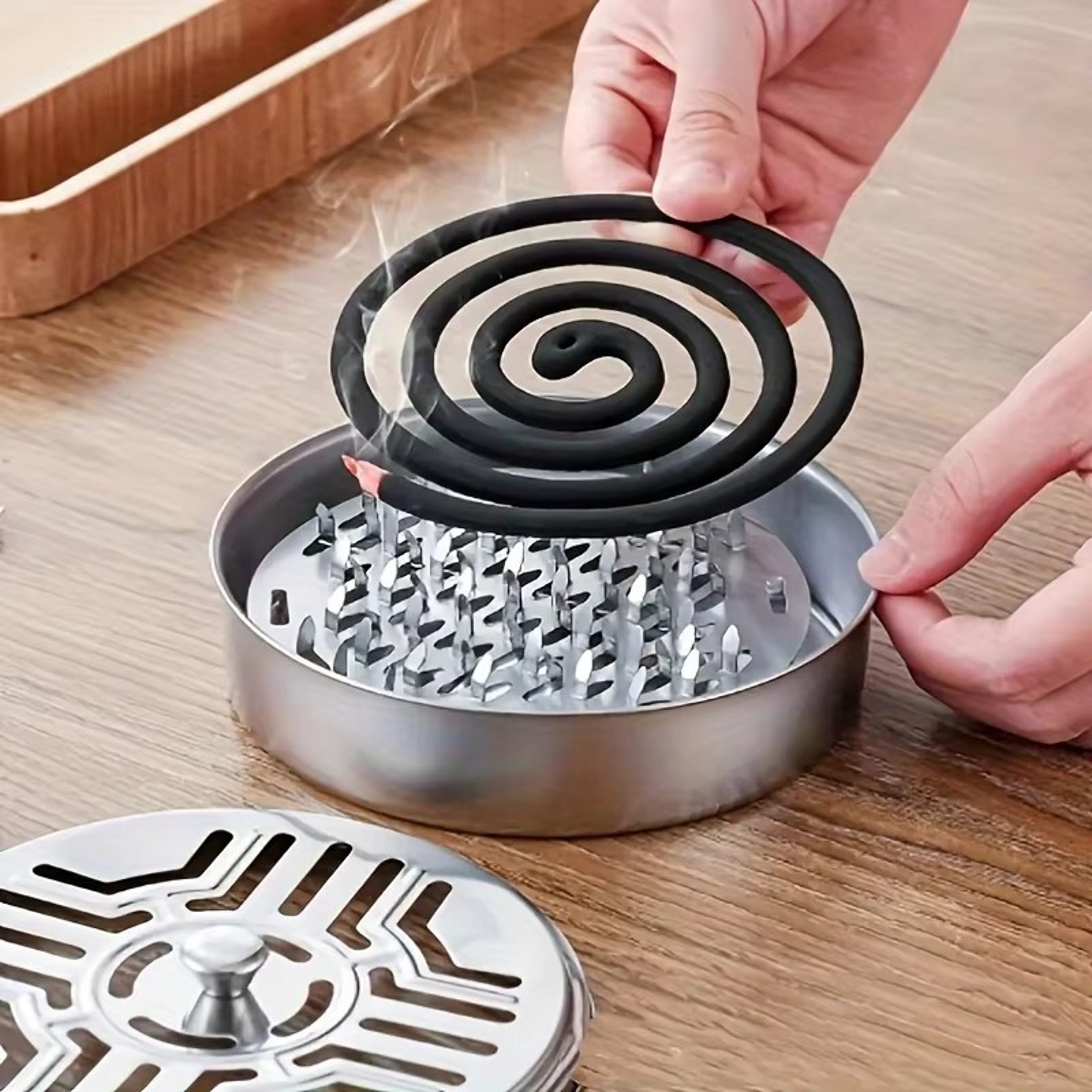 Slow Burn Citronella Mosquito Coil Set Fireproof Holder And Ash Catcher For Indoor And Outdoor Use 0