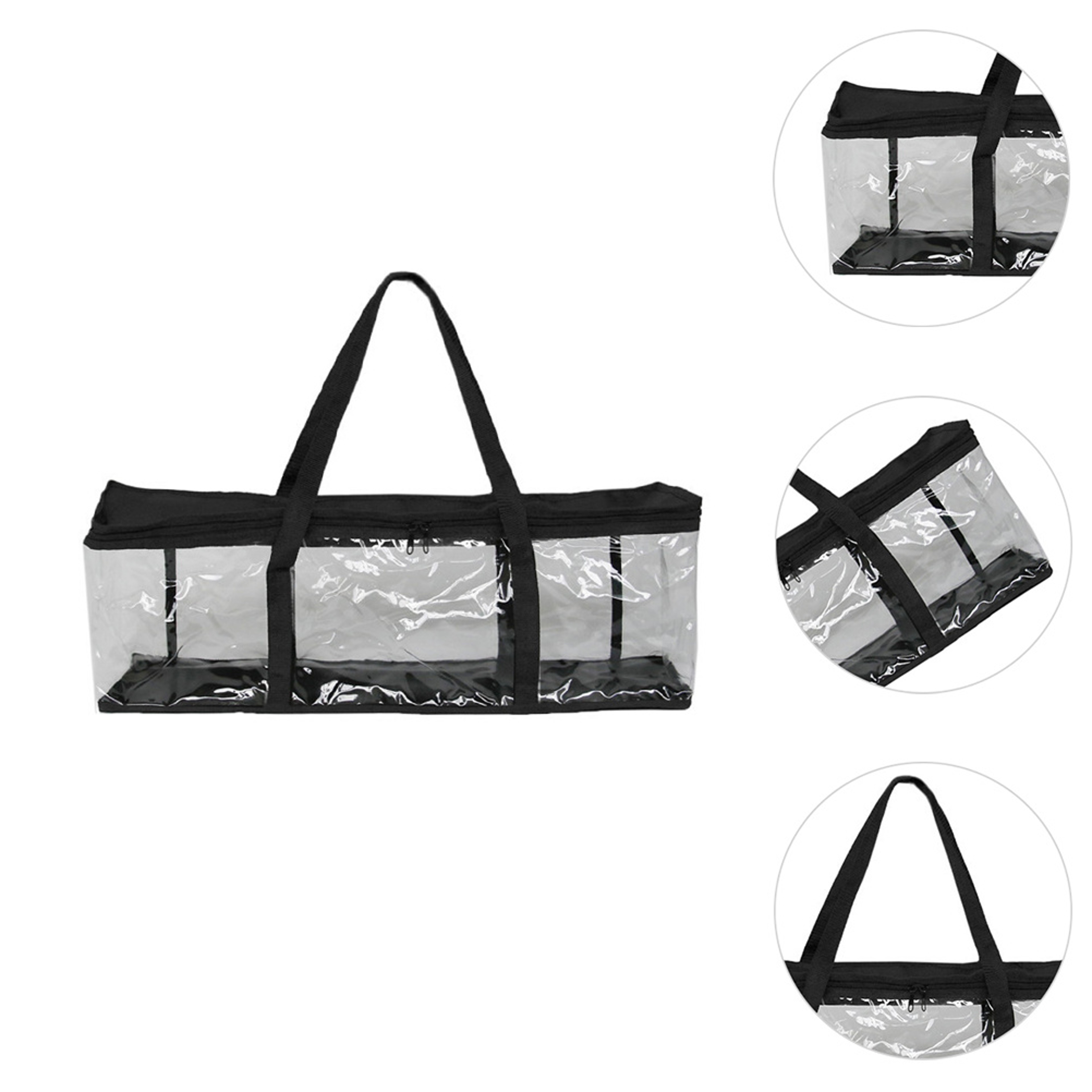 Clear Organizer Case Portable Media Collection Folder Dual Zipper Closure With Carry Handles 2