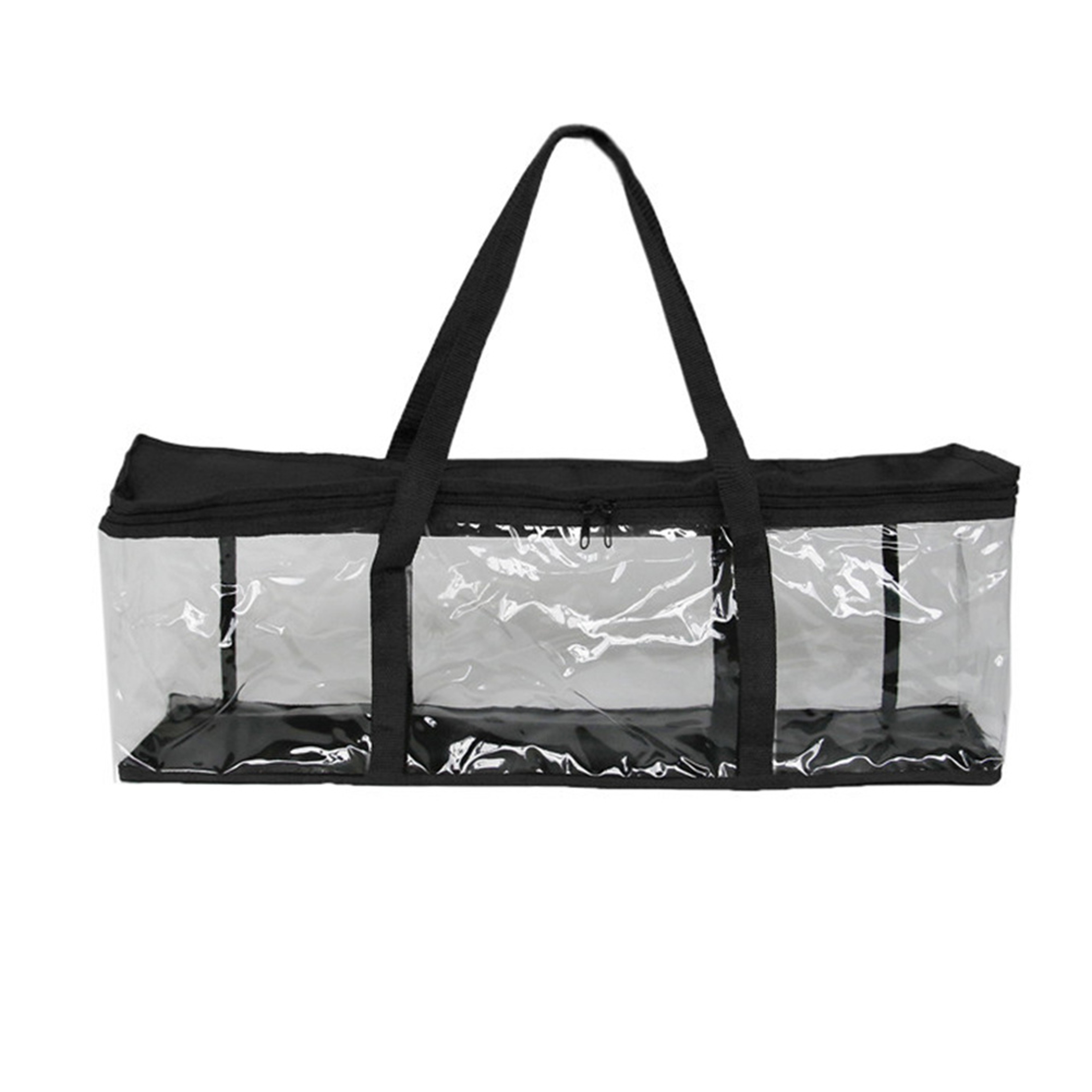 Clear Organizer Case Portable Media Collection Folder Dual Zipper Closure With Carry Handles 3