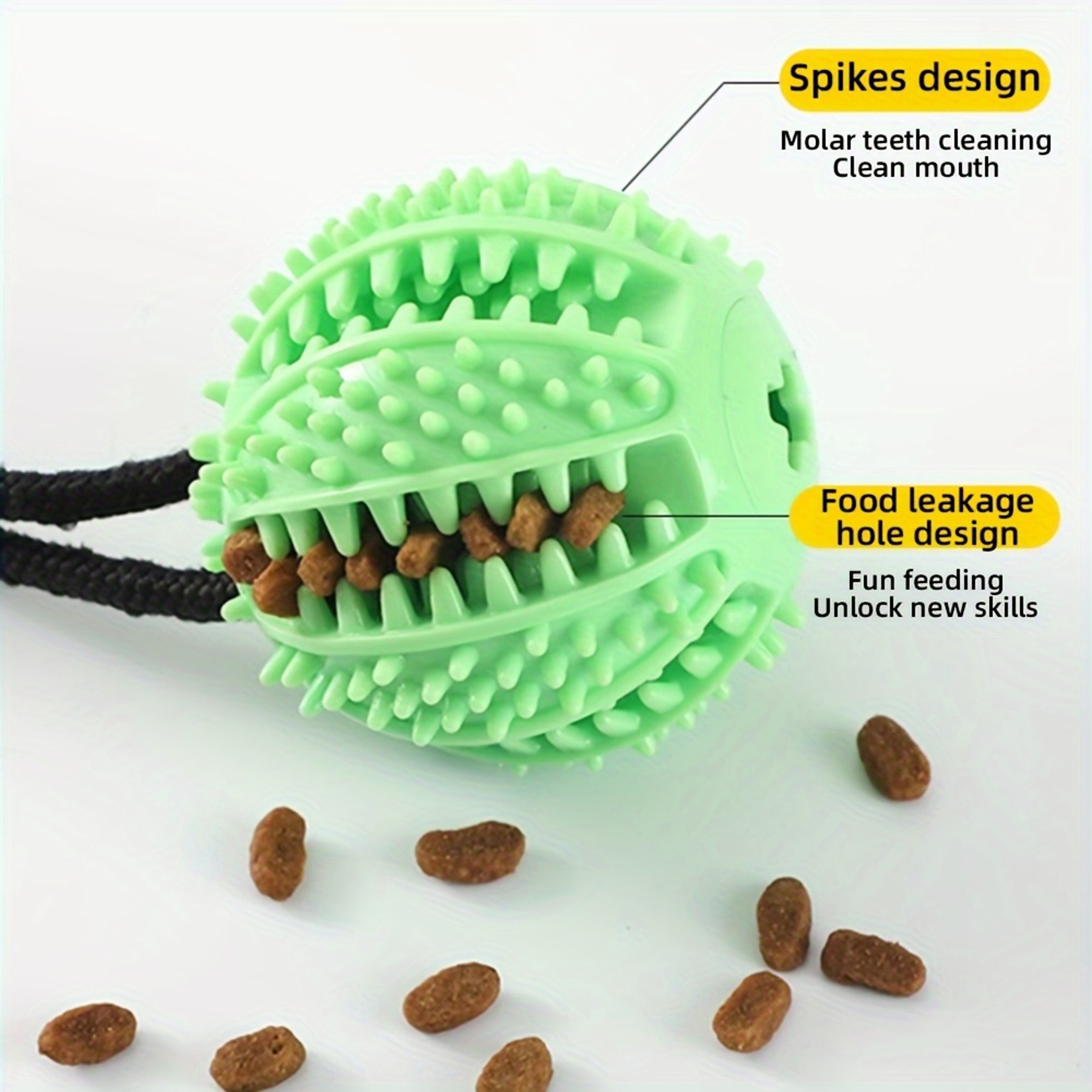 Durable Rubber Training Ball For Dogs Interactive Suction Cup Toy With Sound And Food Leakage 4