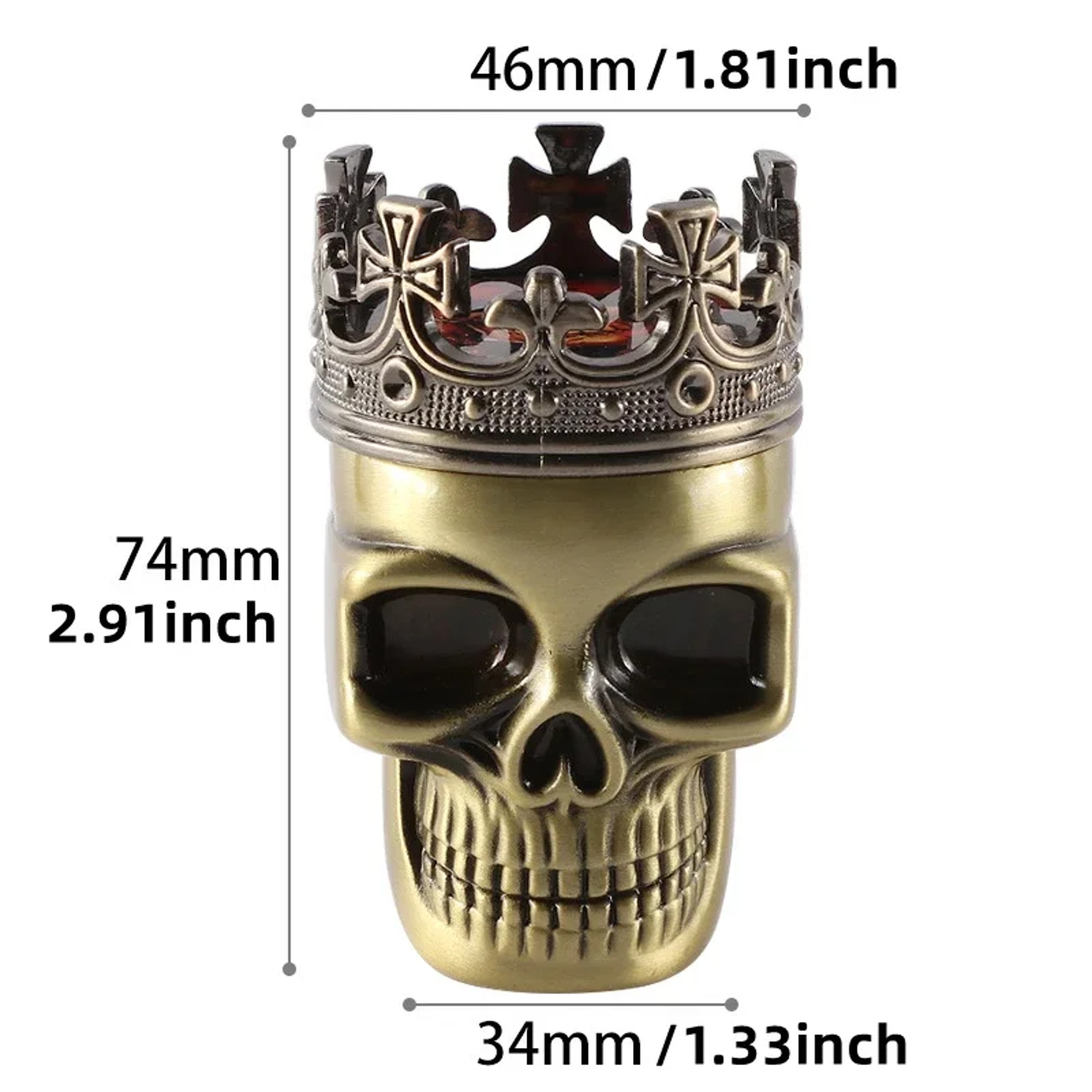 Skull Mode Herb Grinder Pipe – Tobacco Smoking Pipe, Gift Idea for Hookah Lovers – view 3