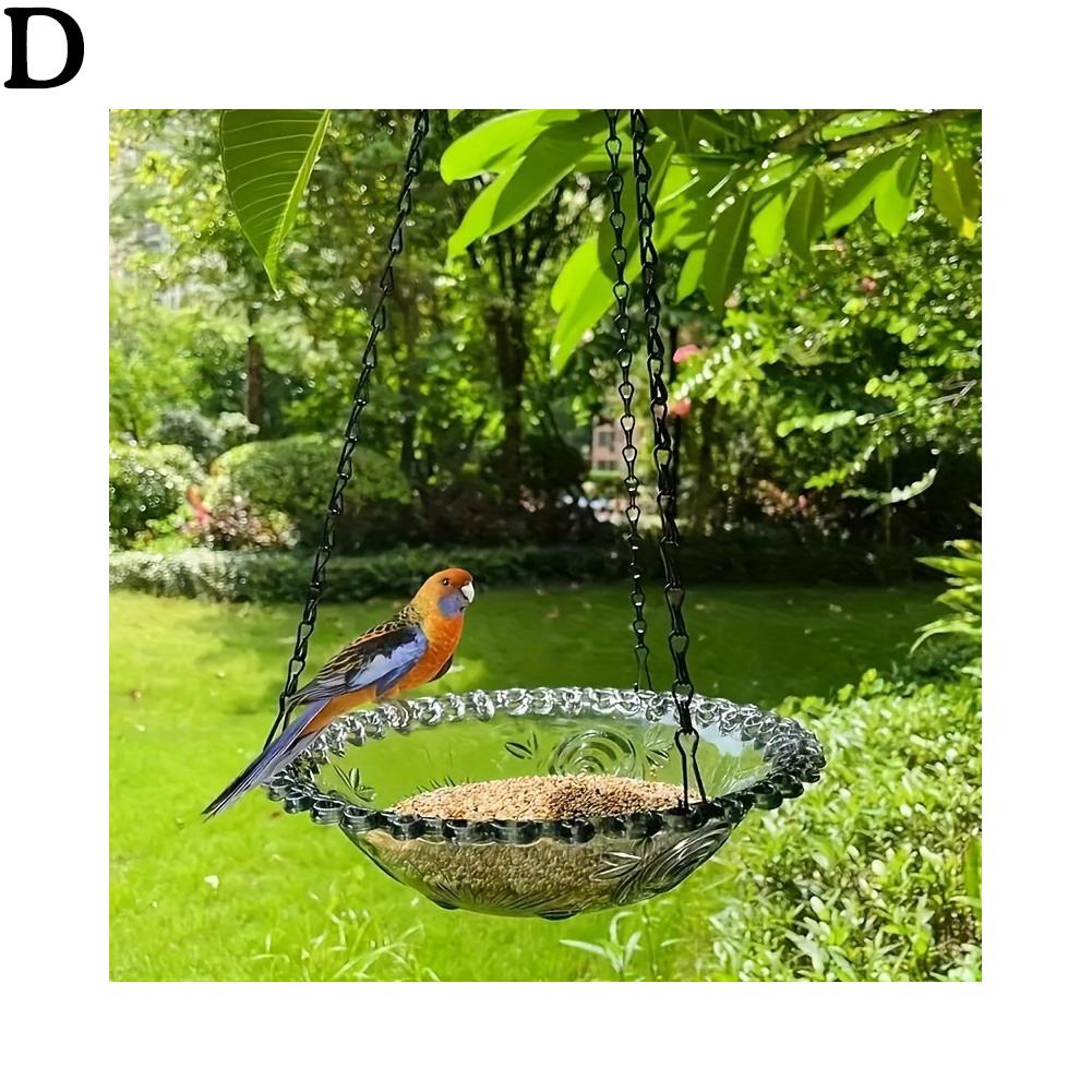 Bird Feeder Outdoor Hanging Decorative Bird Bath Garden Courtyard Feeder 3