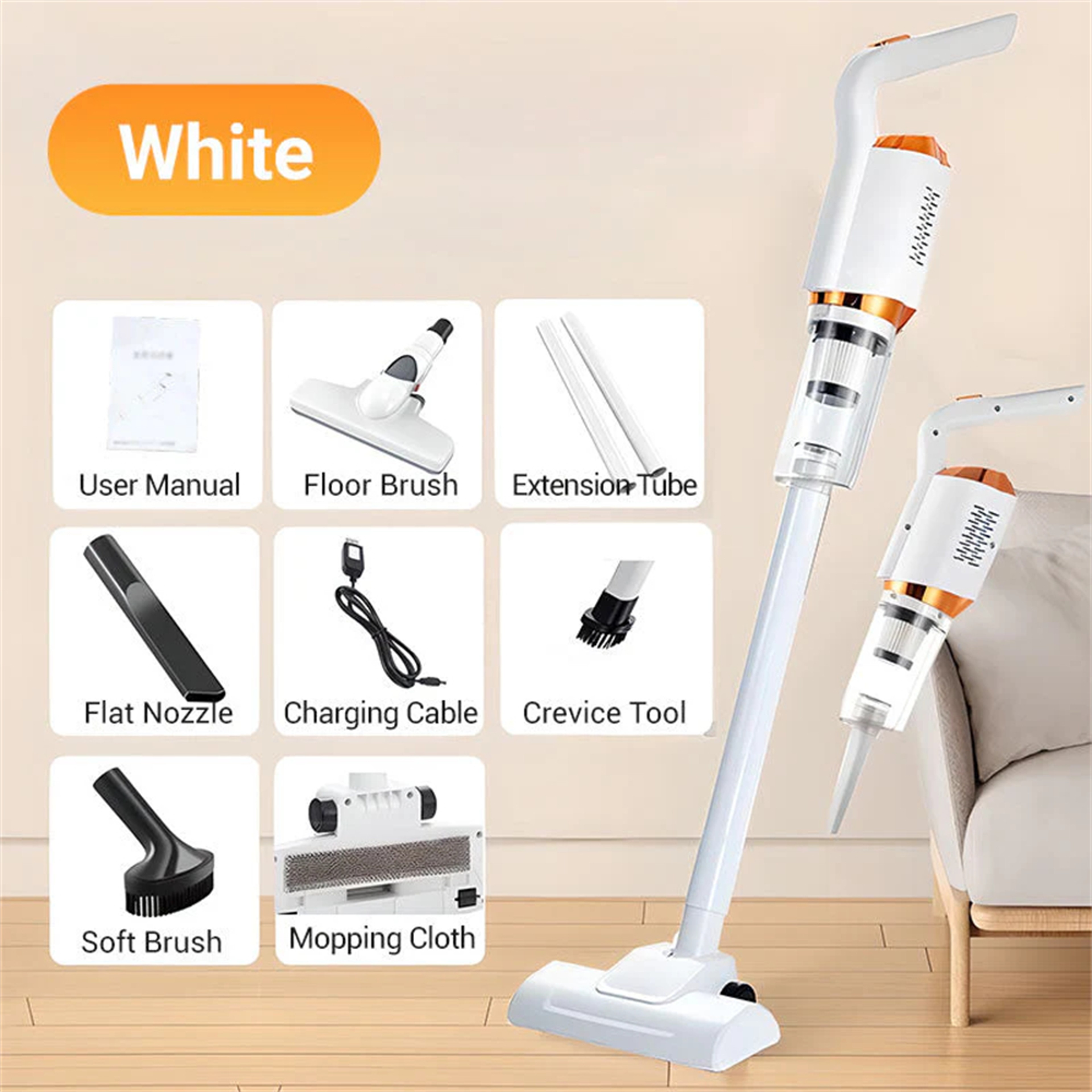 High-Power Rechargeable Cordless Vacuum Cleaner for Household & Car – Dry Wet Dual-Use Portable Sweeper – view 8
