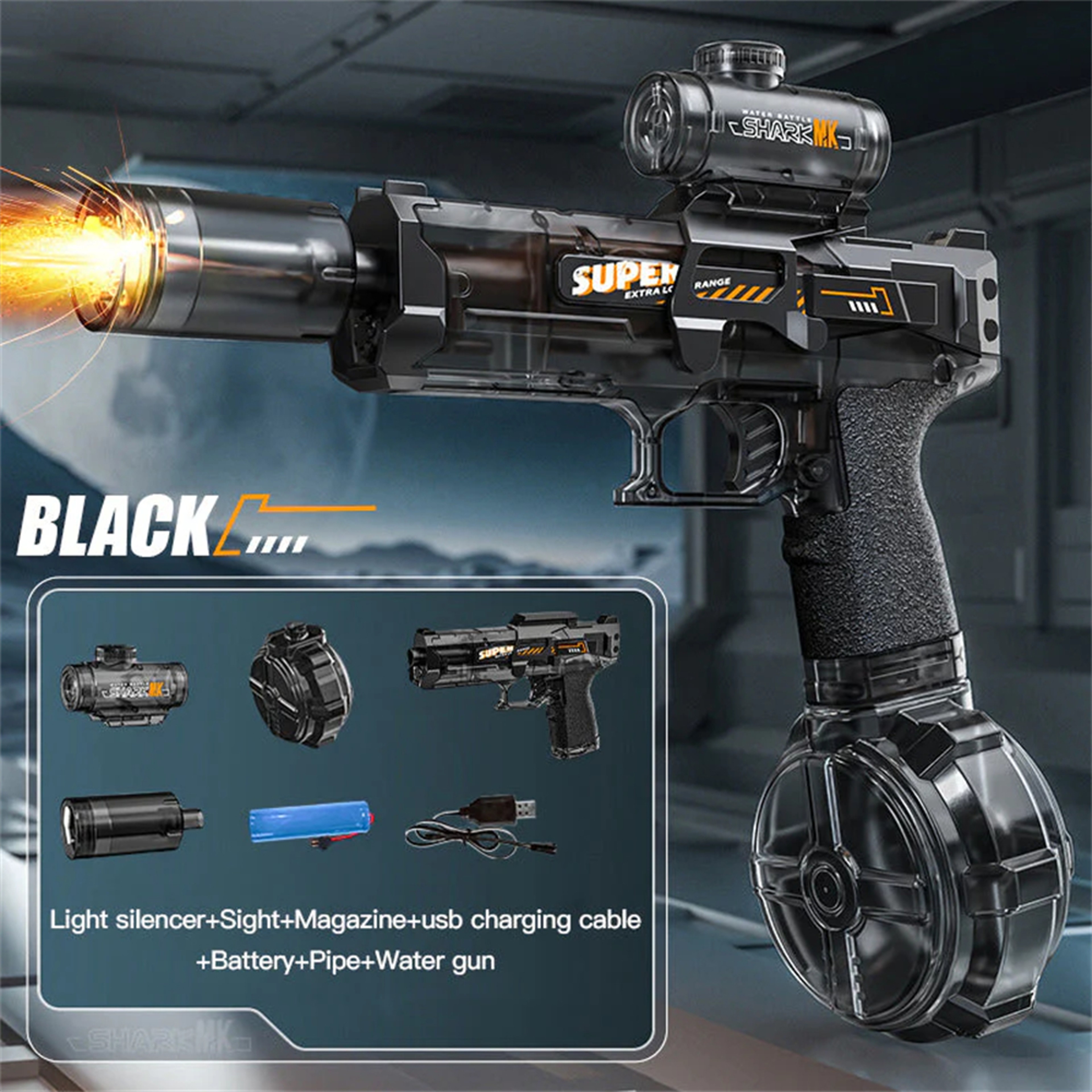 LargeCapacity Electric Water Gun Automatic Selfabsorbing Pulse Lighting Water Gun Toys For Kids Fun 5