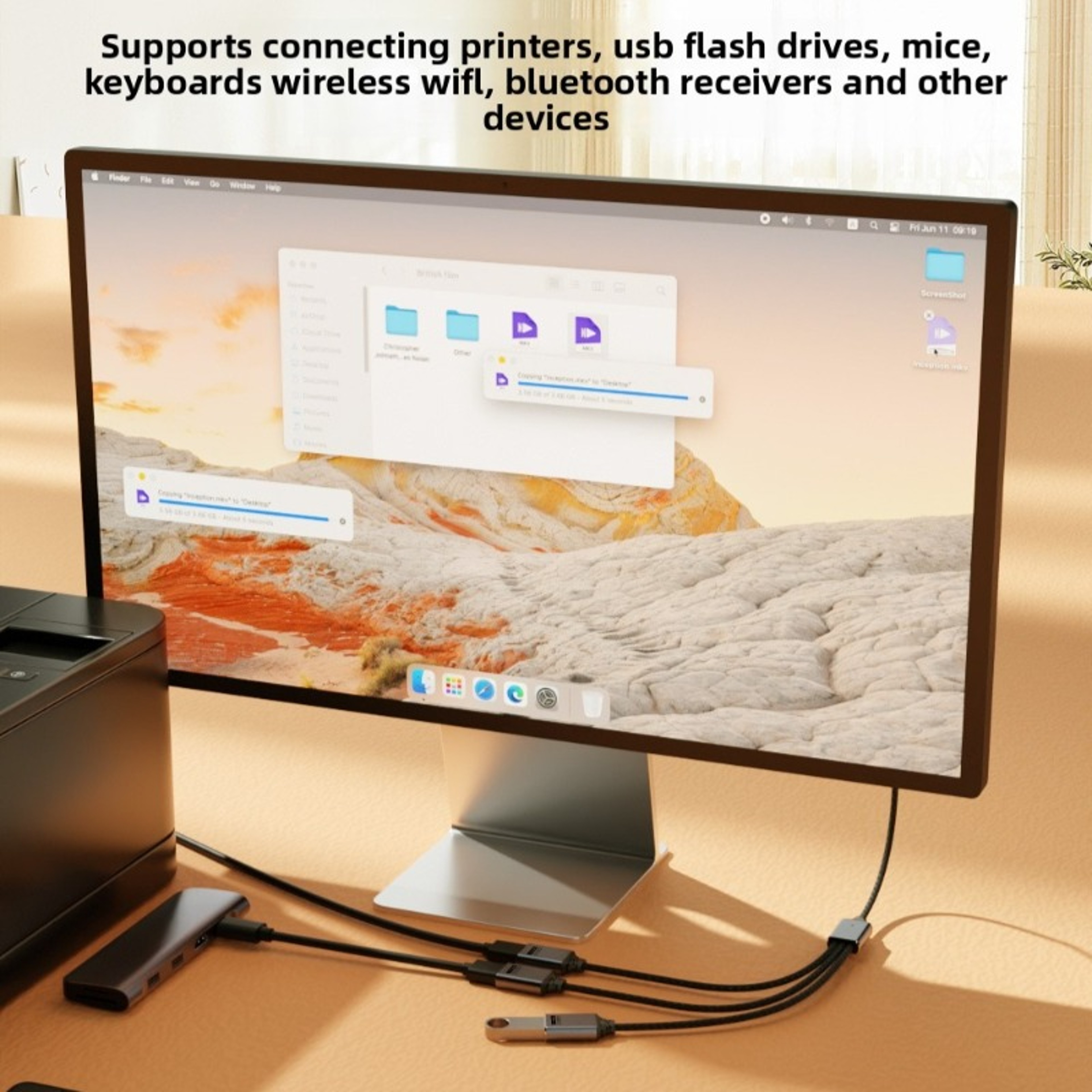 USB HUB Splitter Cable For Charging Data Transfer TypeC To USB Adapter With USB Flash OTG Support 5