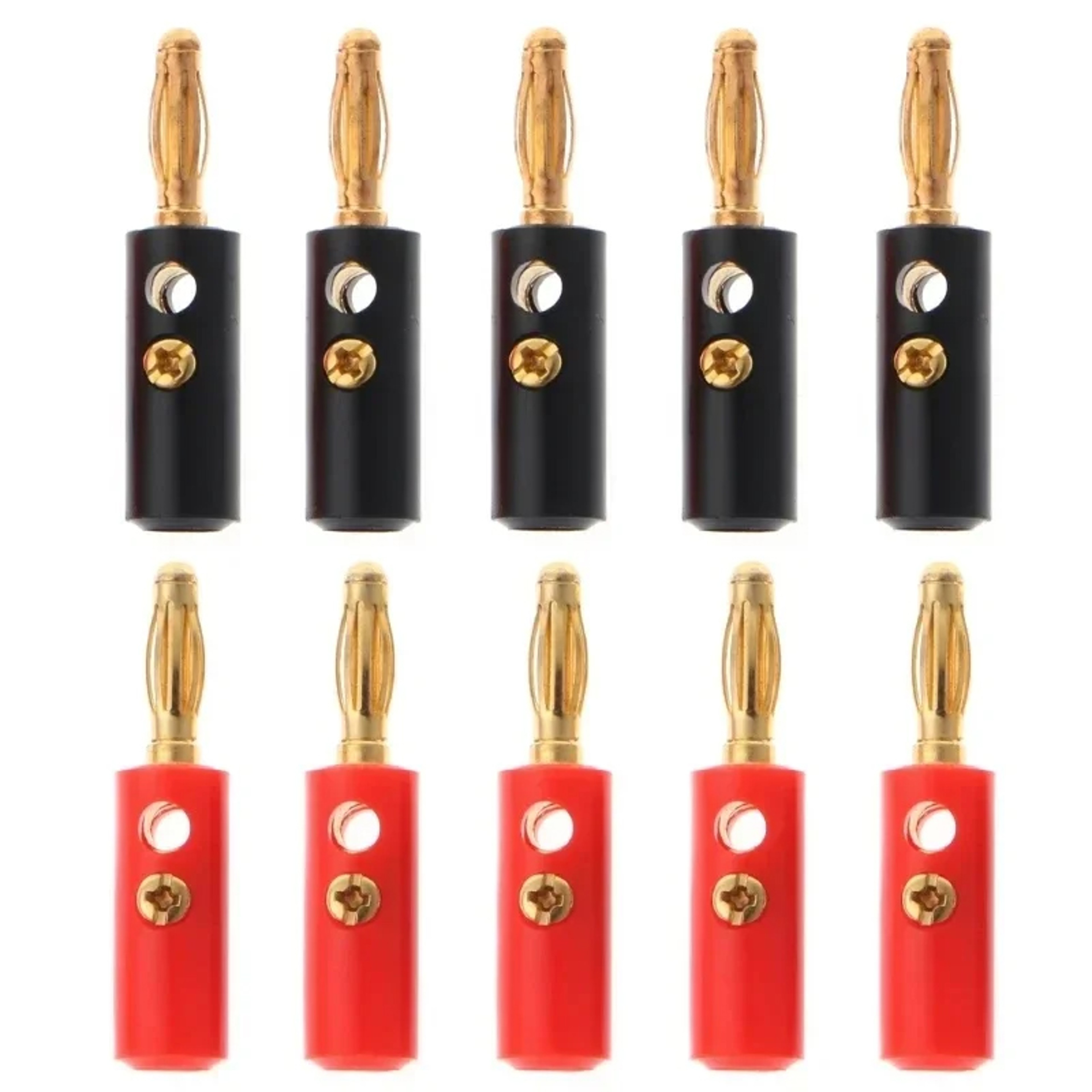 Banana Speaker Plugs Silver 4mm Audio Video Connector Speaker Cable Adapter 0