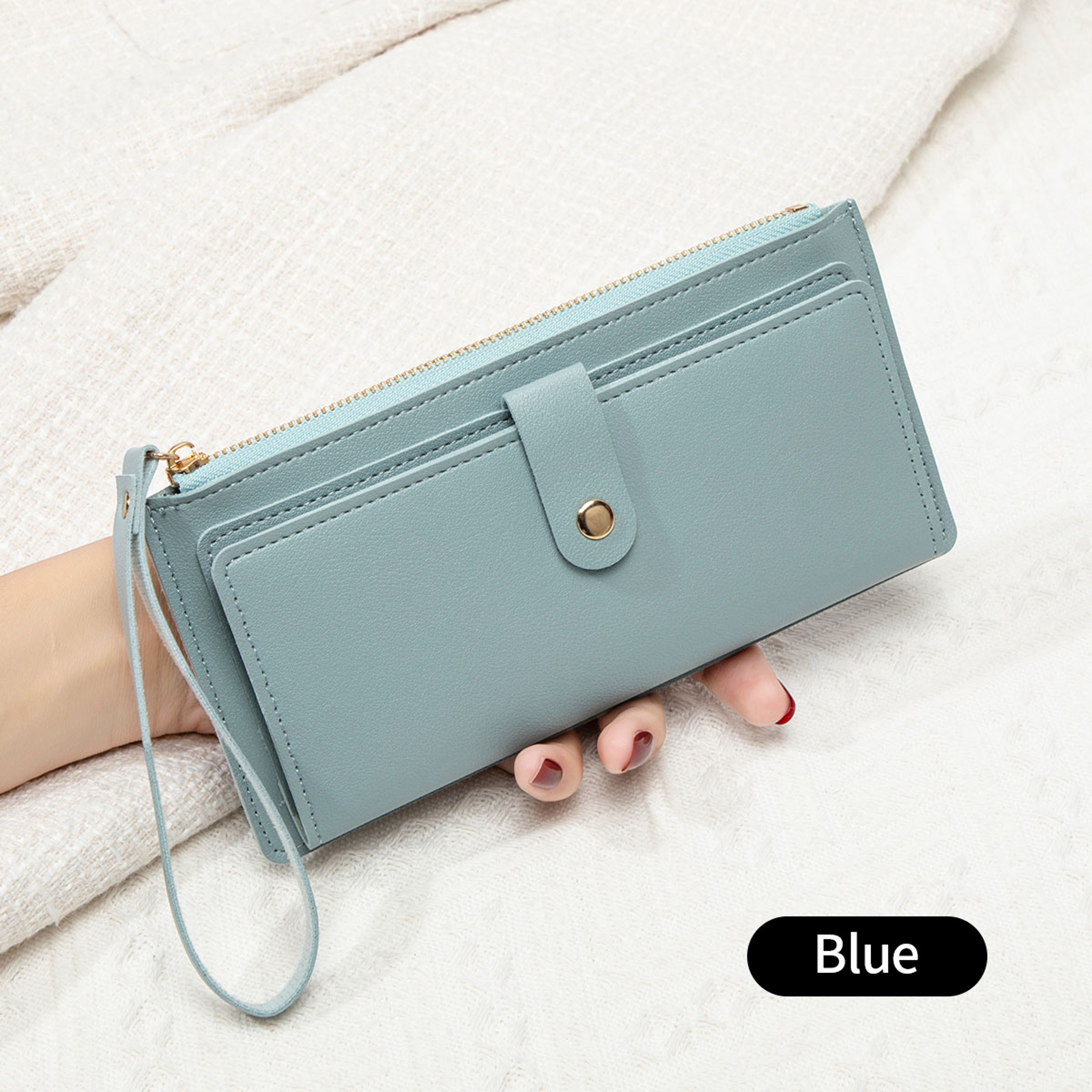 Ultra-Thin Mini PU Leather Women's Long Card Bag, Simple Solid Color Handbag, Credit Card Holder Wallet for Women – view 8