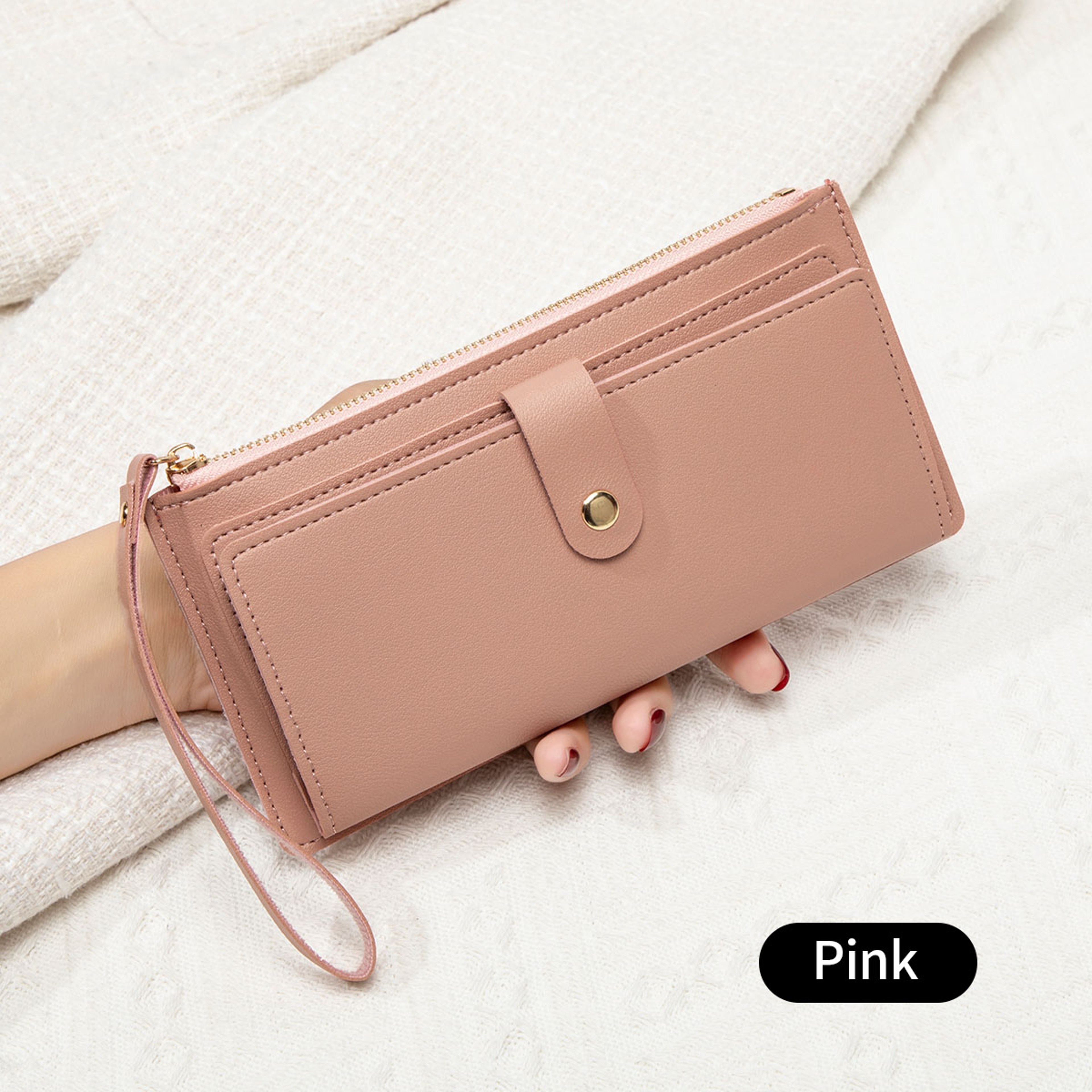 Ultra-Thin Mini PU Leather Women's Long Card Bag, Simple Solid Color Handbag, Credit Card Holder Wallet for Women – view 9