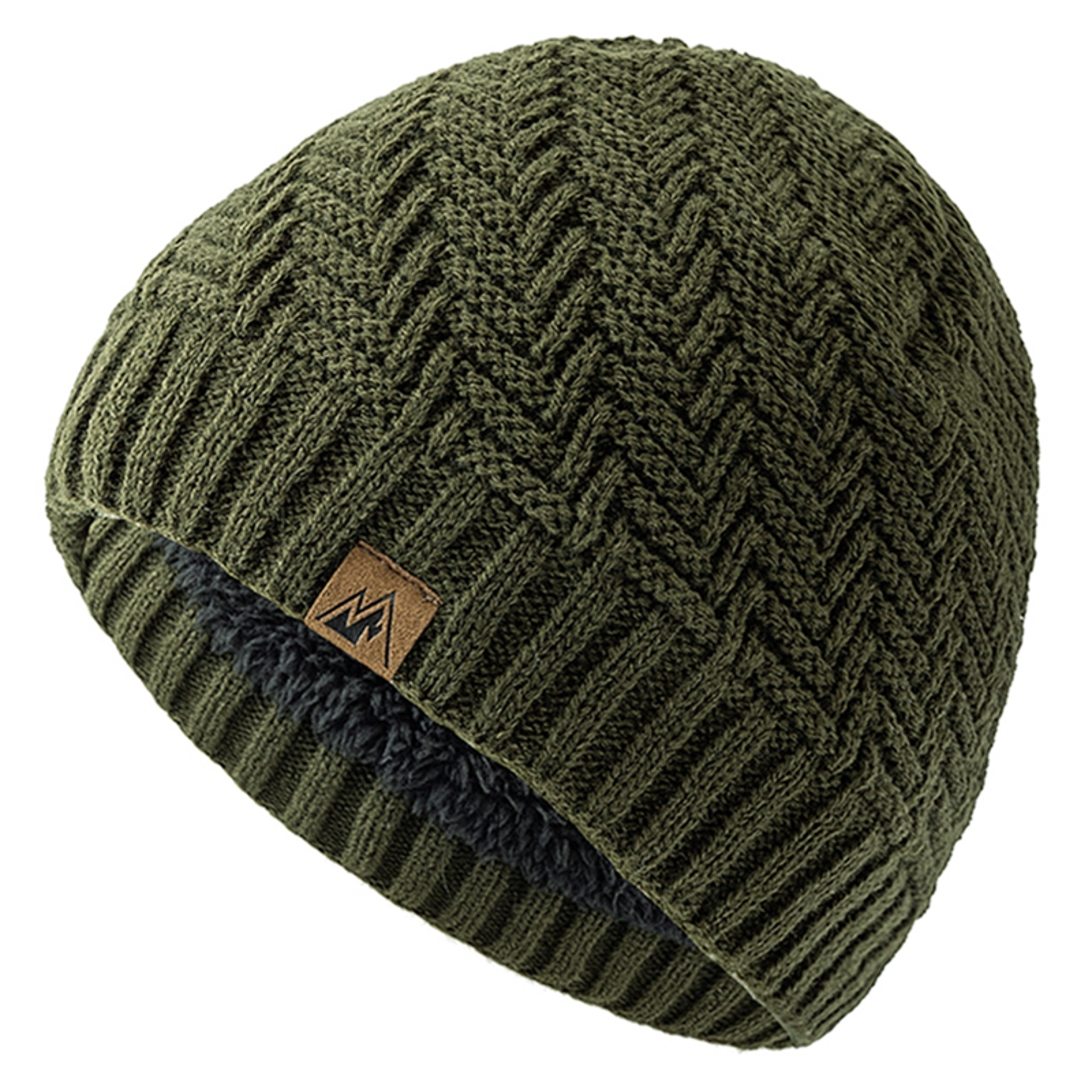 Peak Label Winter Hats Fashion Knitted Beanie Cap Warm Plush Fur Lined Hat For Men And Women Outdoo 1