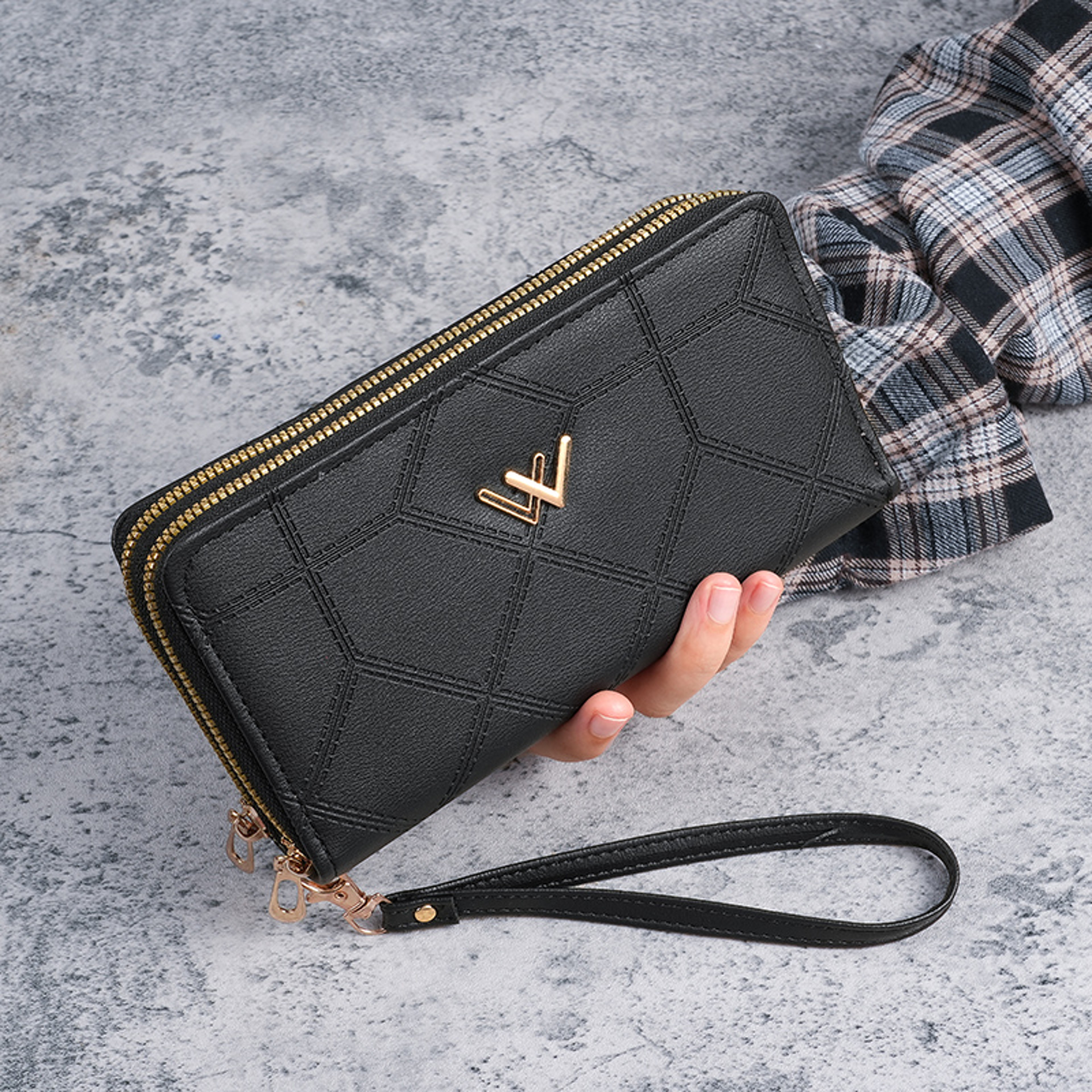 Large Capacity Clutch Bag For Ladies Highend Double Wallet Mobile Phone Bag 0