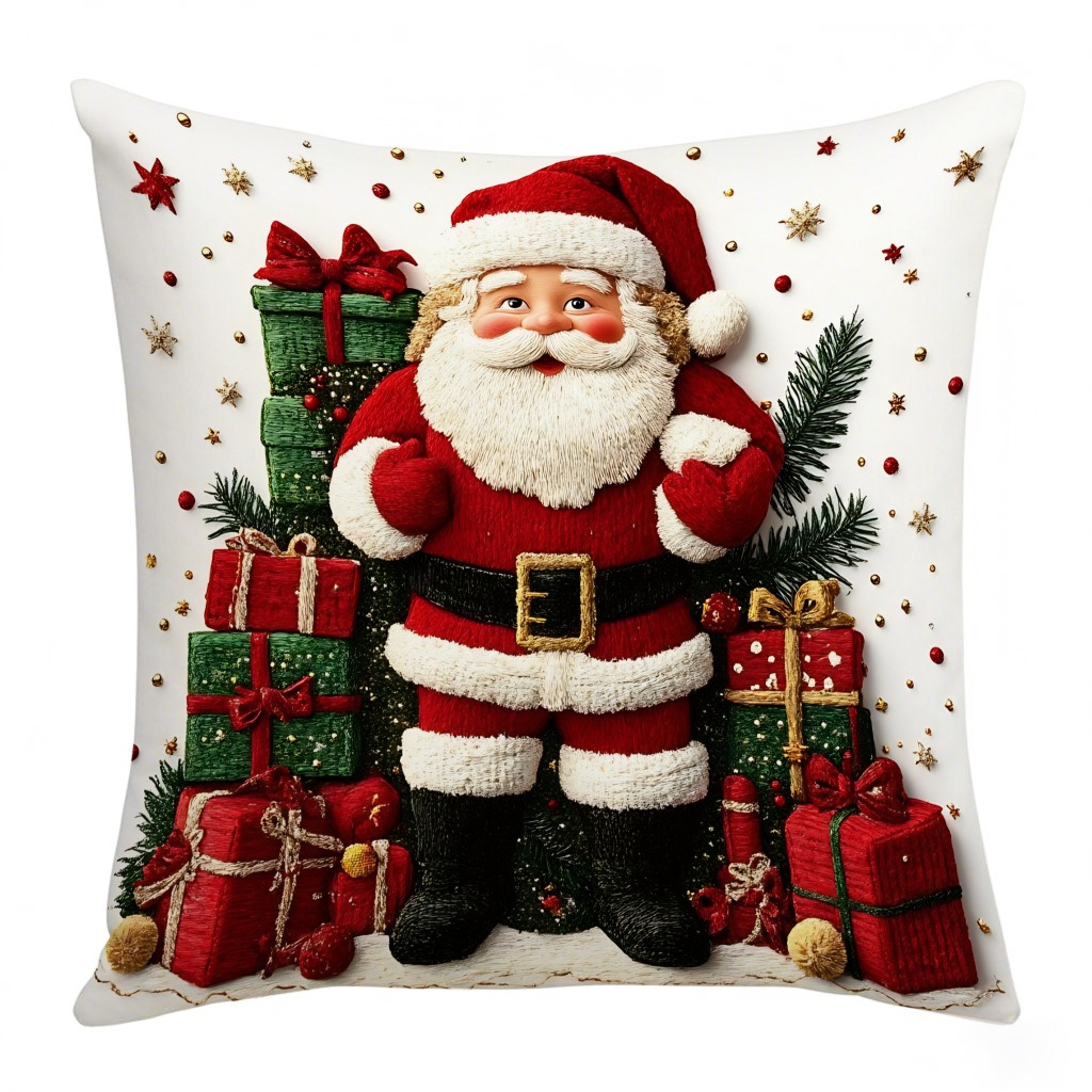 Snowman Print Linen Plush Throw Pillowcase Christmas Happy New Year Decor – view 10