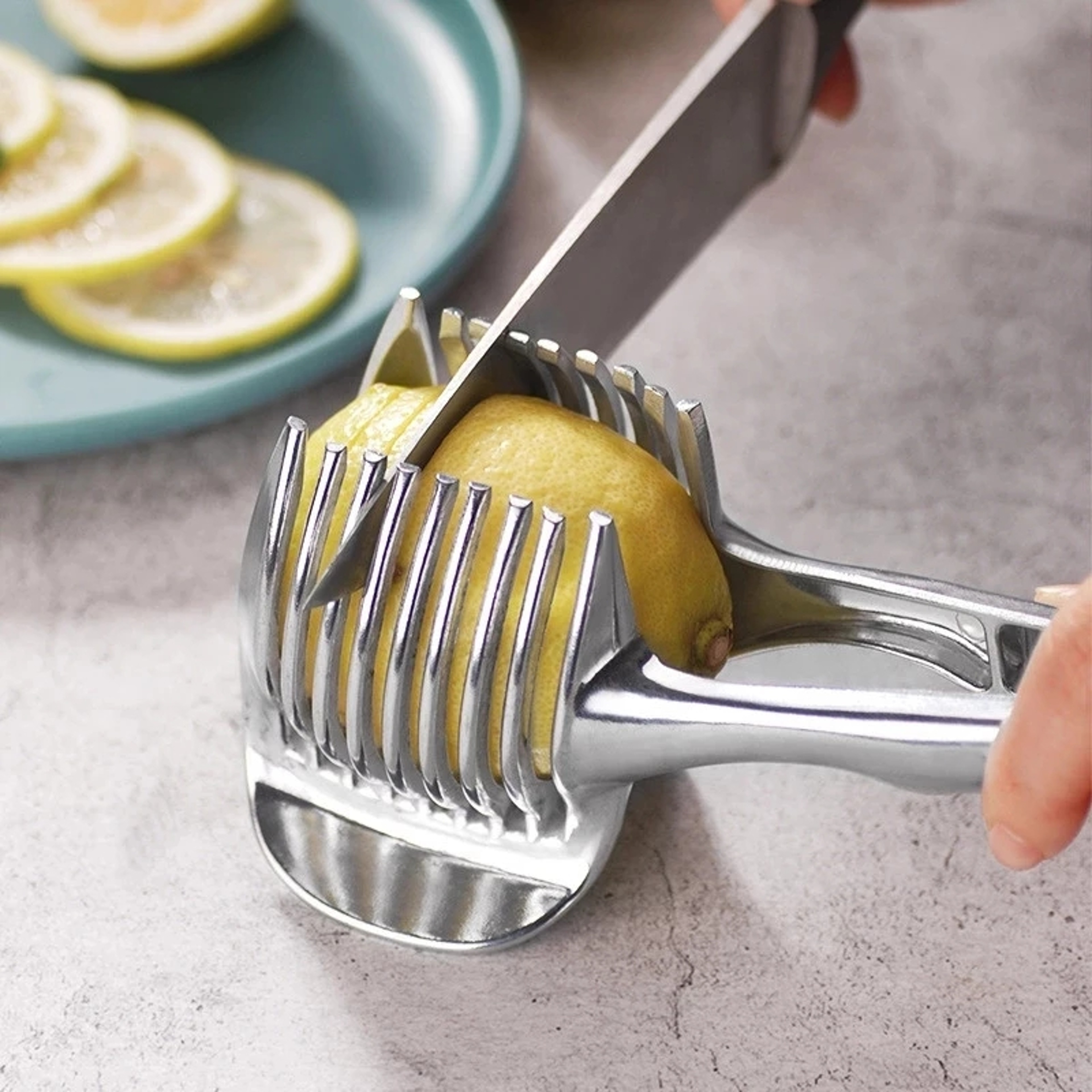 Stainless Steel Onion Holder Potato Tomato Slicer Kitchen Gadgets Vegetable Fruit Cutter Accessorie 0