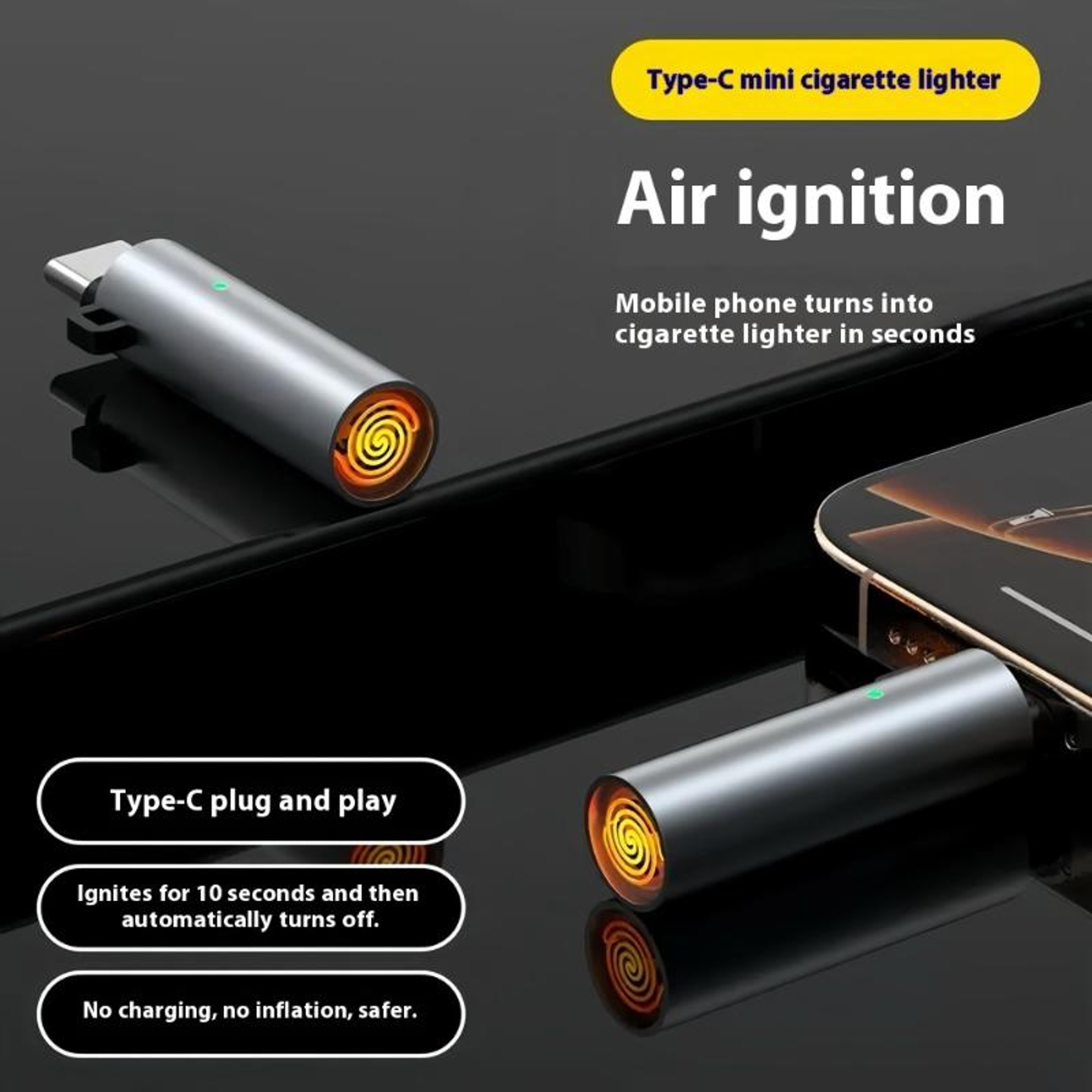 Mini Electronic Lighter Portable Low Consumption Outdoor Phone Lighter Windproof And Energy Saving 6