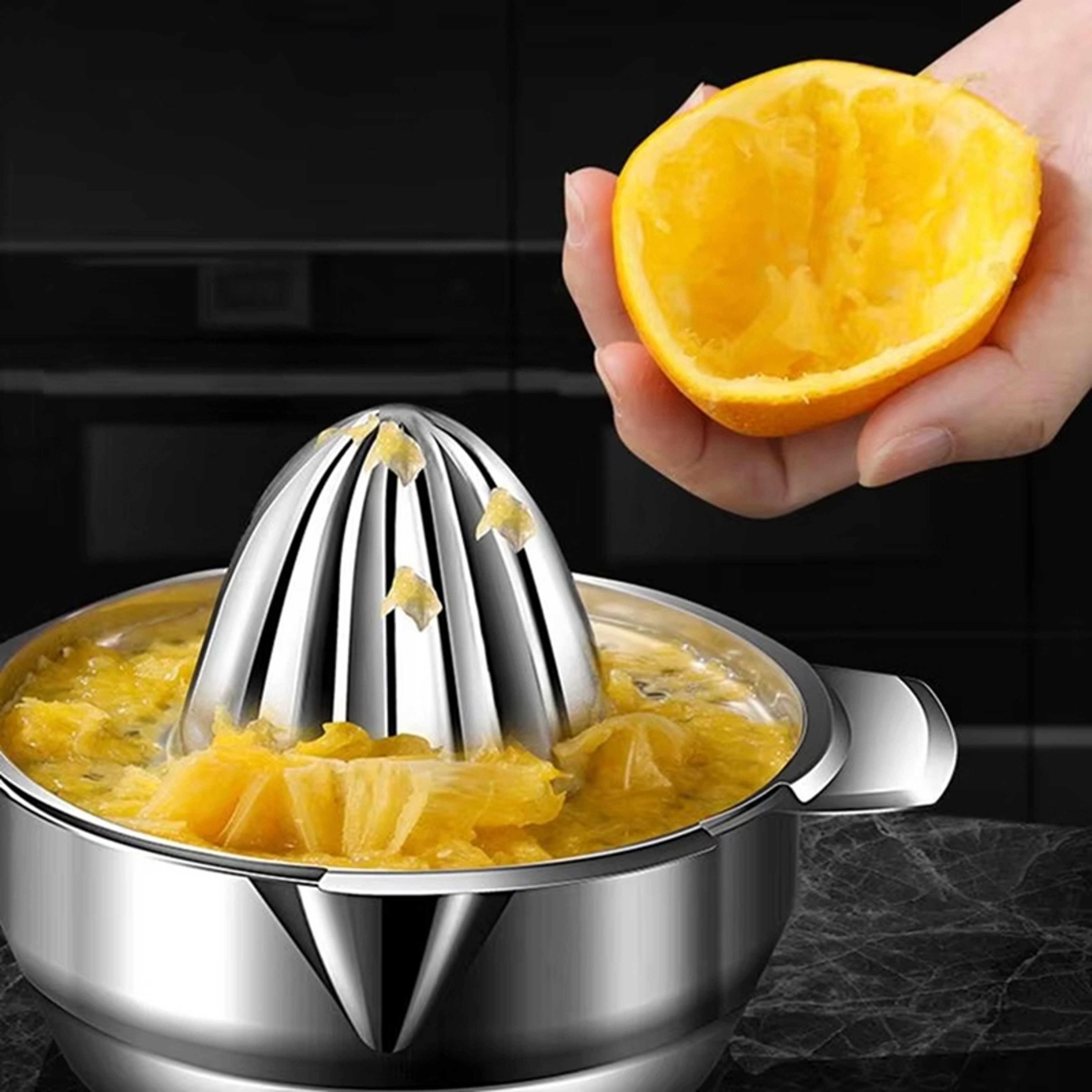 Manual Orange Juicer for Household Use, Fruit Squeezer, Hand Reamer Press with Strainer – view 1