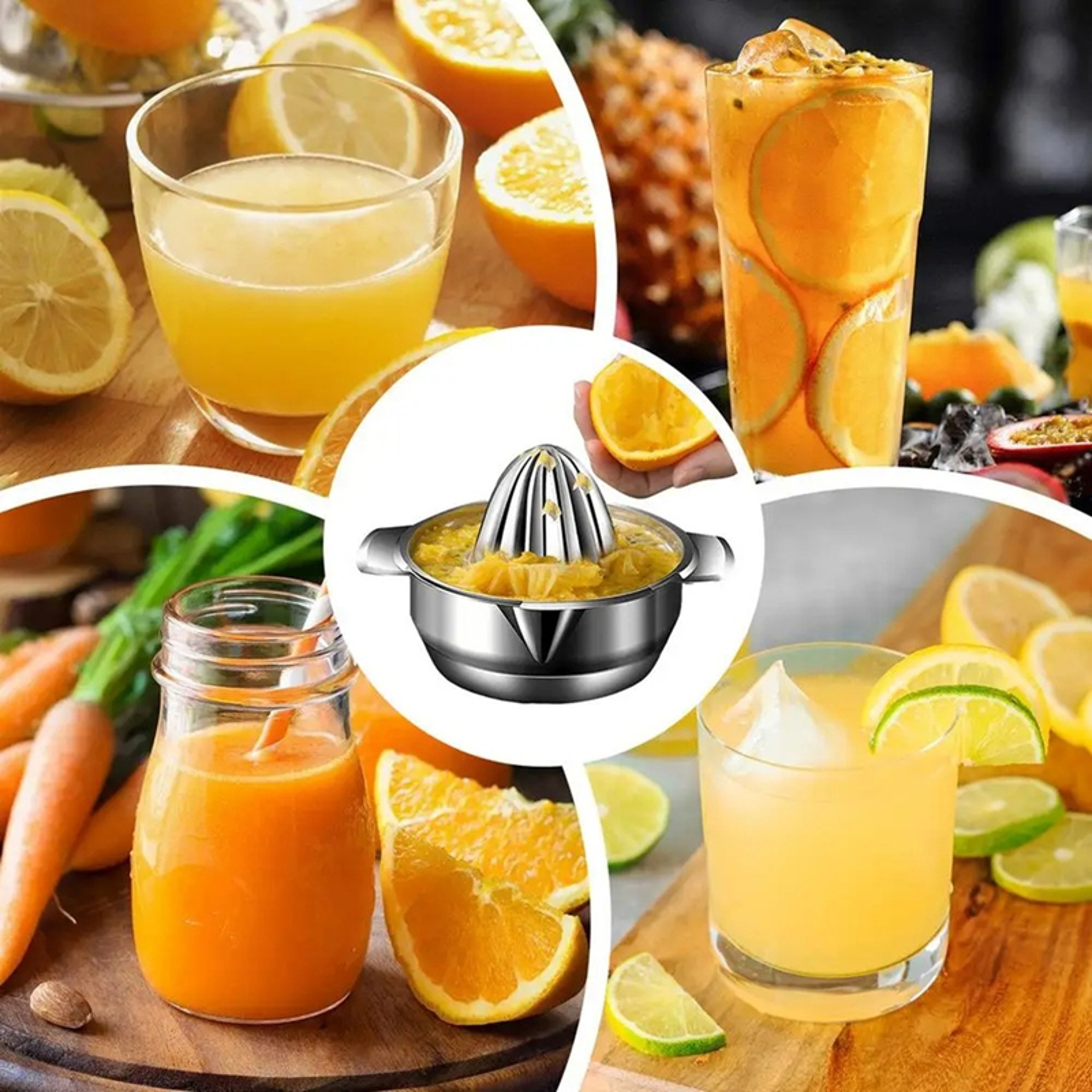 Manual Orange Juicer for Household Use, Fruit Squeezer, Hand Reamer Press with Strainer – view 5