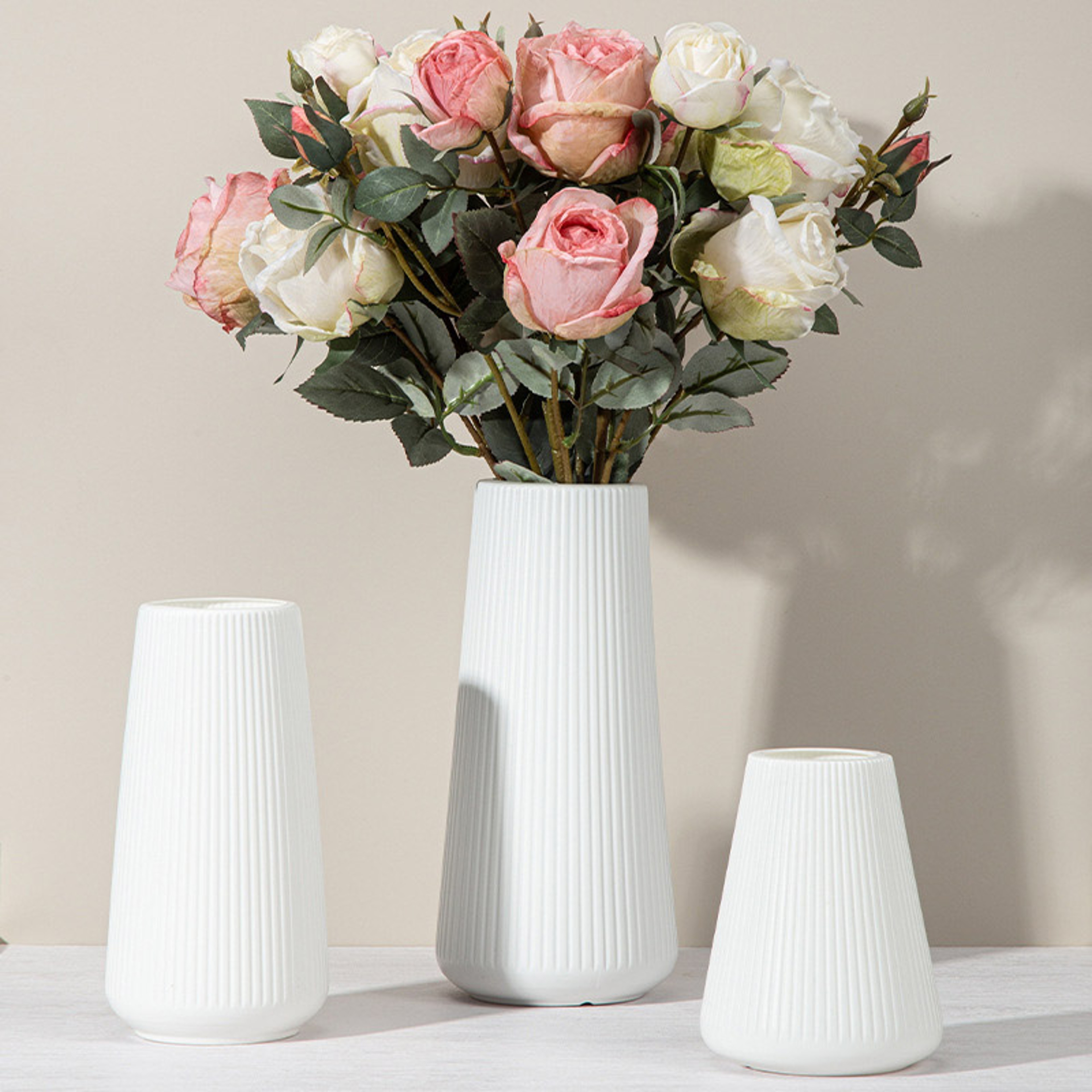 Durable Plastic Flower Vase Elegant Nordic Vase Ornaments Home Living Room Decoration Creative Flow 0