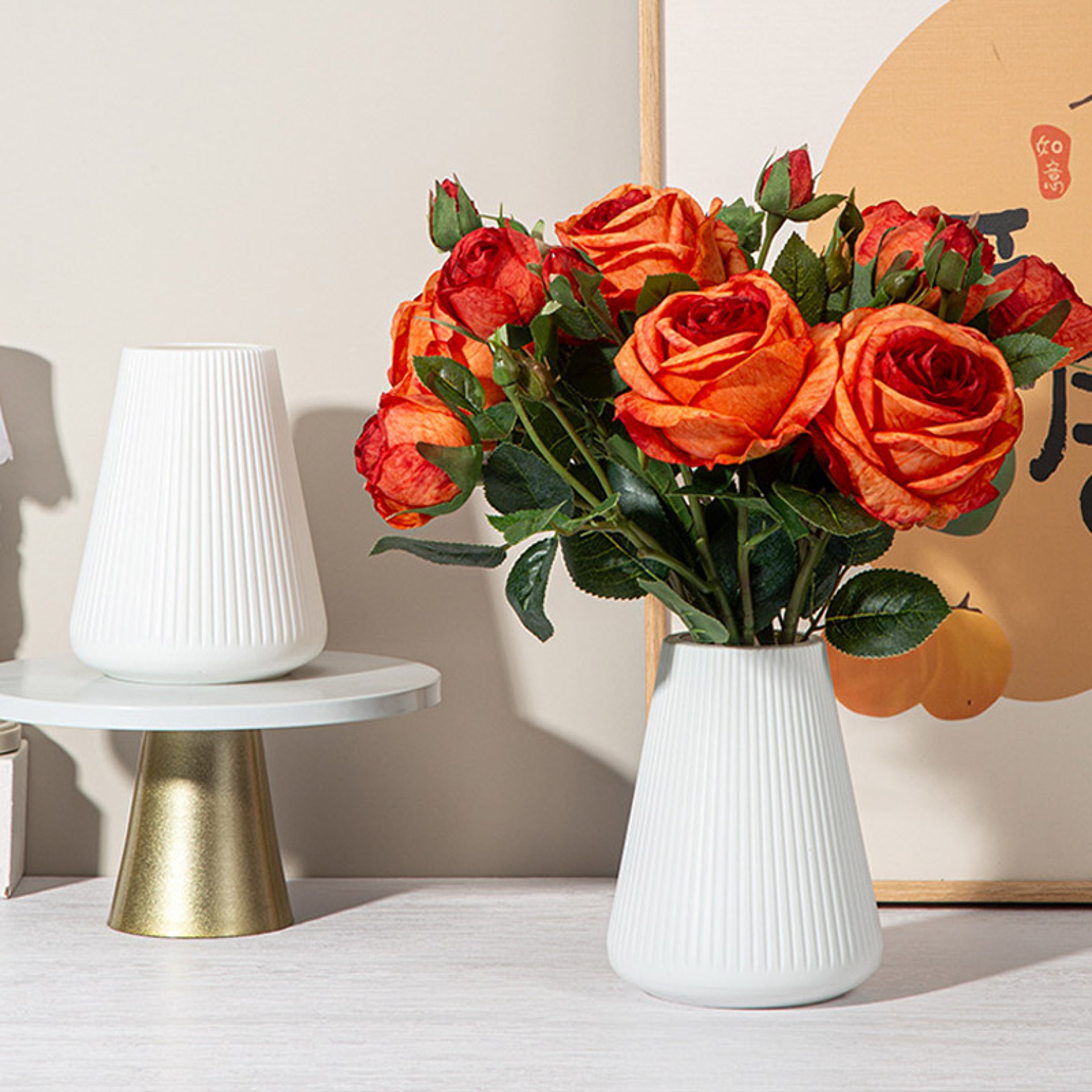 Durable Plastic Flower Vase Elegant Nordic Vase Ornaments Home Living Room Decoration Creative Flow 8