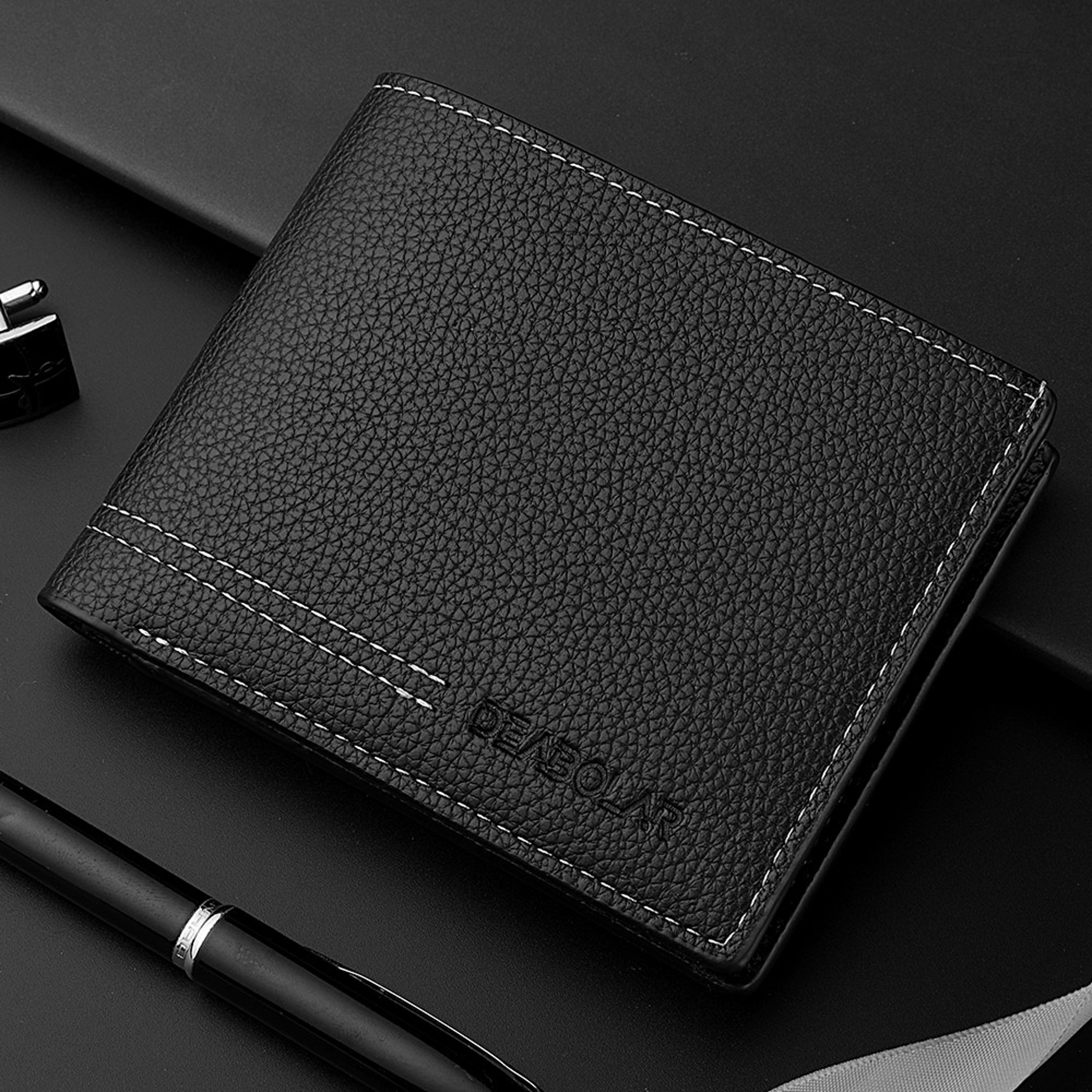 Mens Youth Wallet Luxury Short Leather Slim Minimalist Card Holder 0