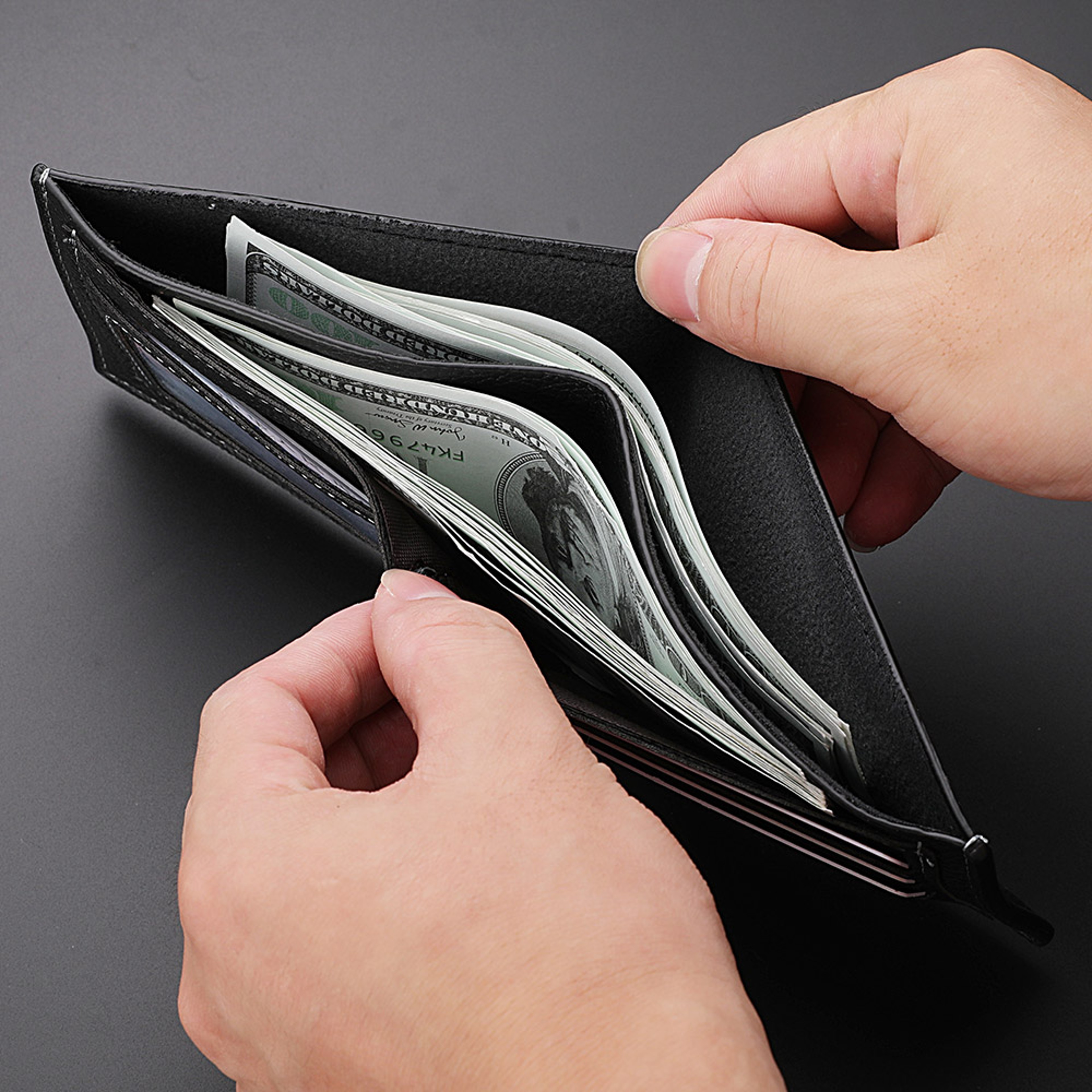 Mens Youth Wallet Luxury Short Leather Slim Minimalist Card Holder 4