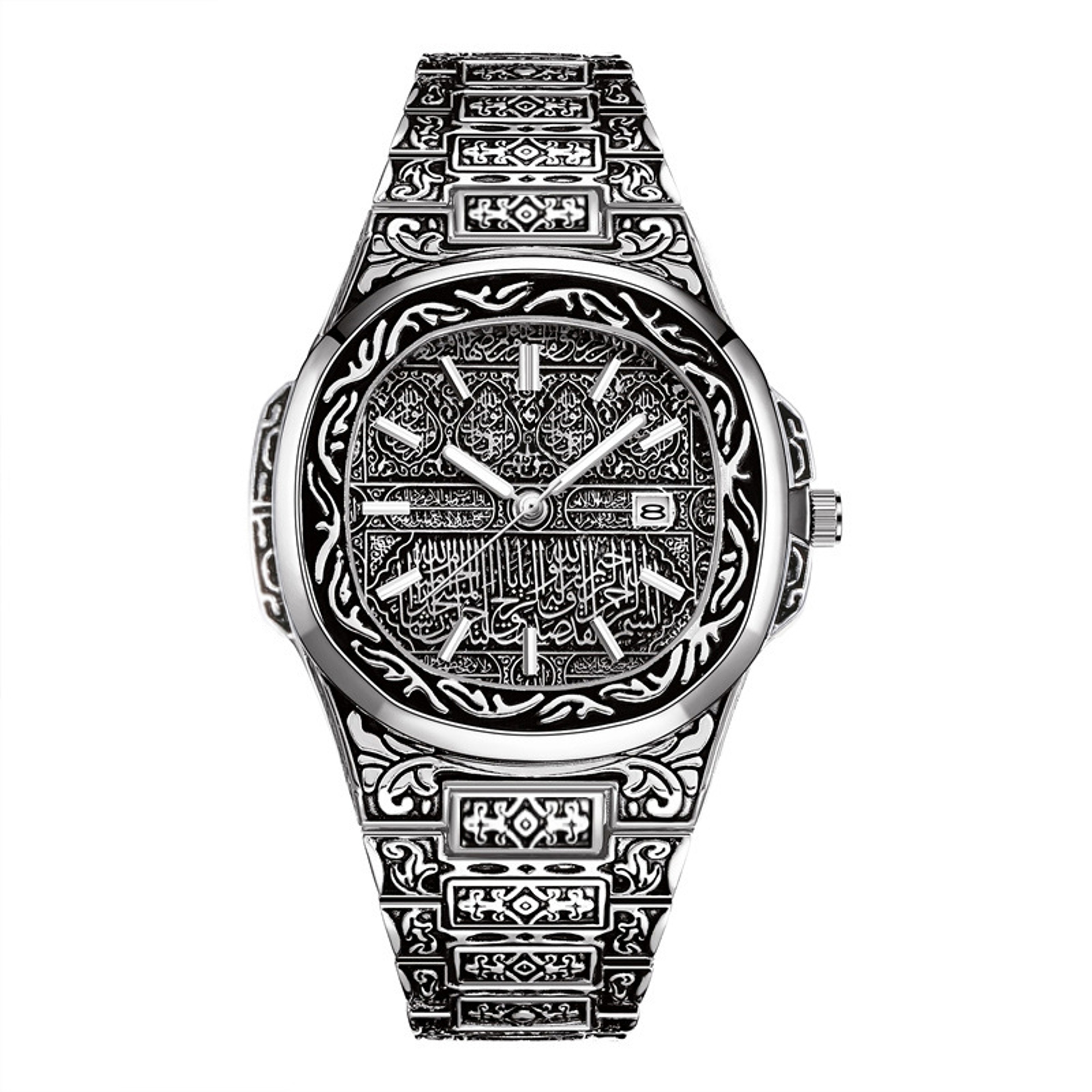 Mens Analog Wristwatch Vintage Quartz Watch Stainless Steel Strap 3