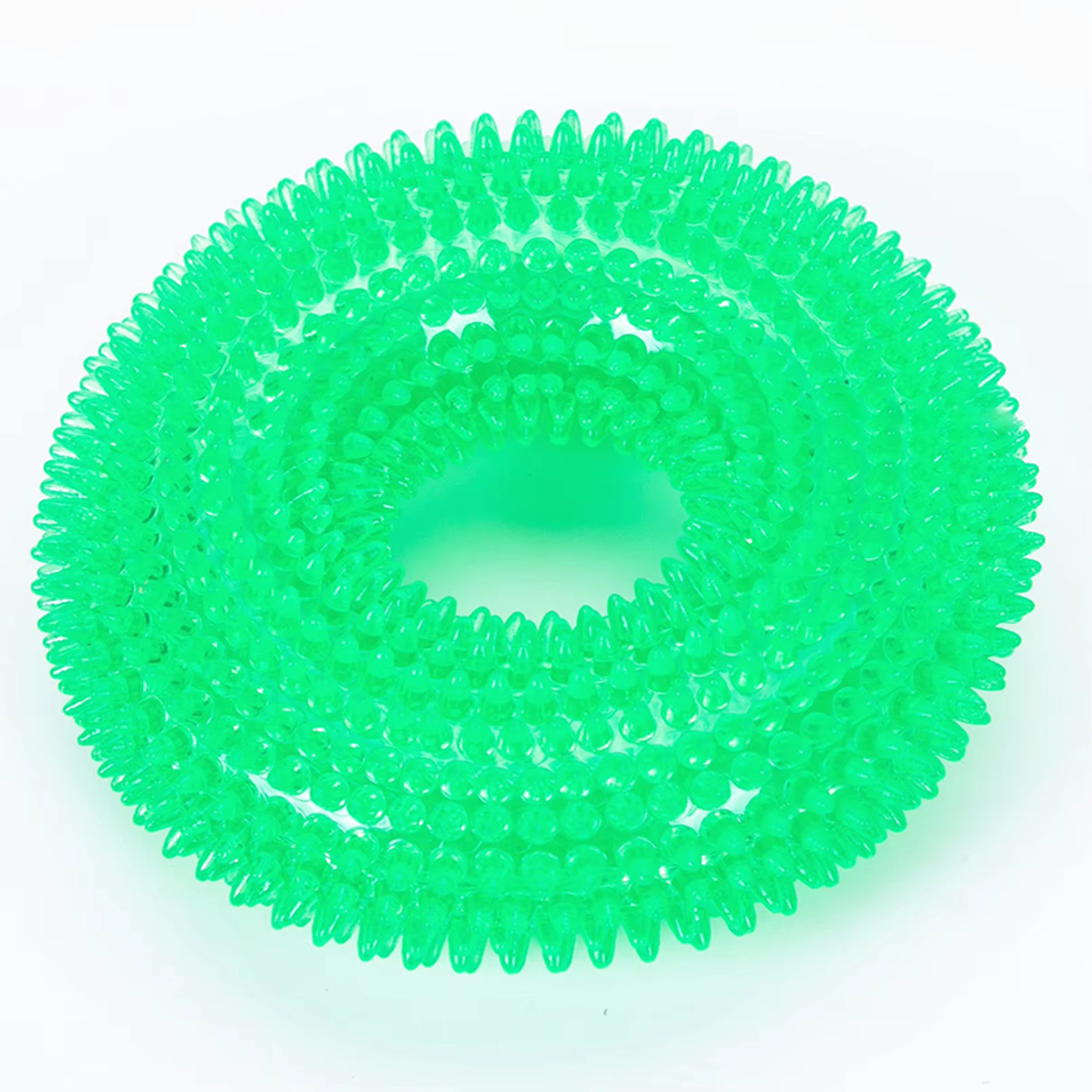 Natural TPR Rubber Dog Chew Toy Interactive Squeaky Thorn Ring For Puppy Teeth Cleaning And Grindin 7